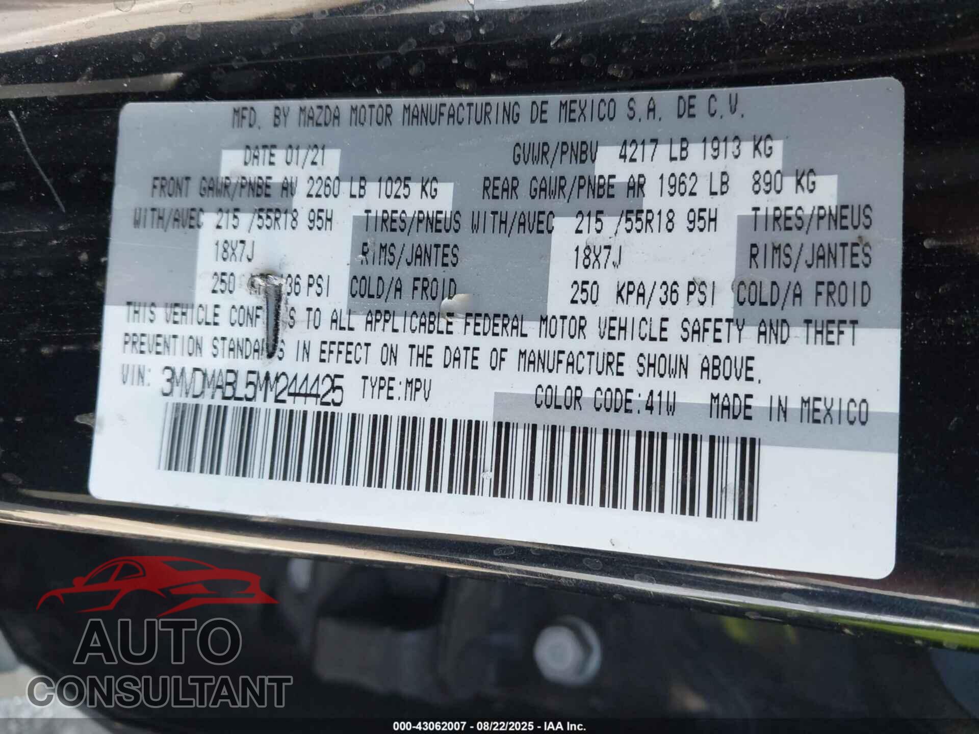 MAZDA CX-30 2021 - 3MVDMABL5MM244425