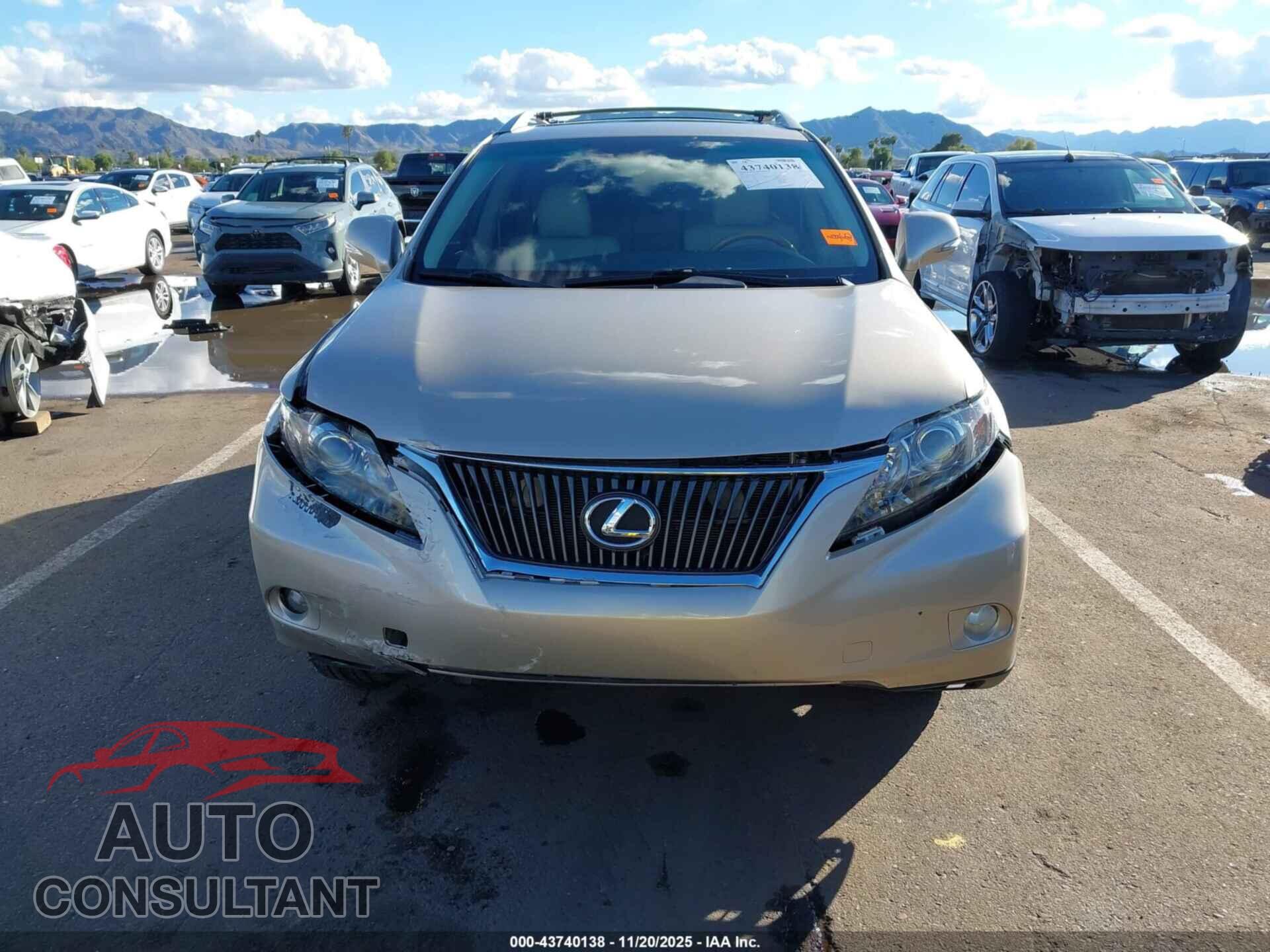 LEXUS RX 350 2011 - 2T2BK1BA8BC113956