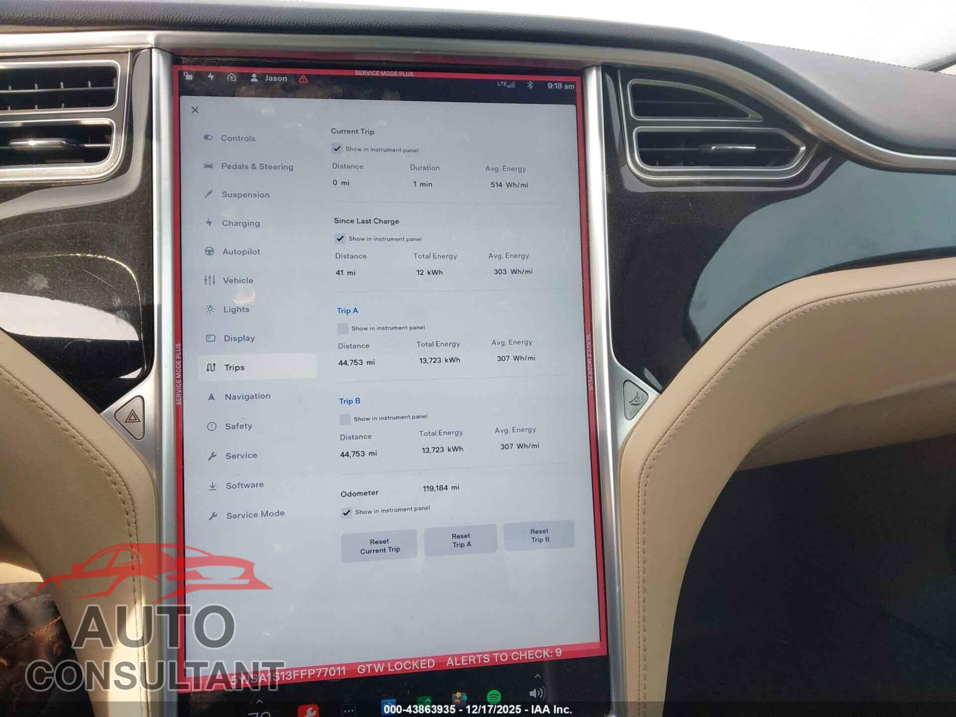 TESLA MODEL S 2015 - 5YJSA1S13FFP77011