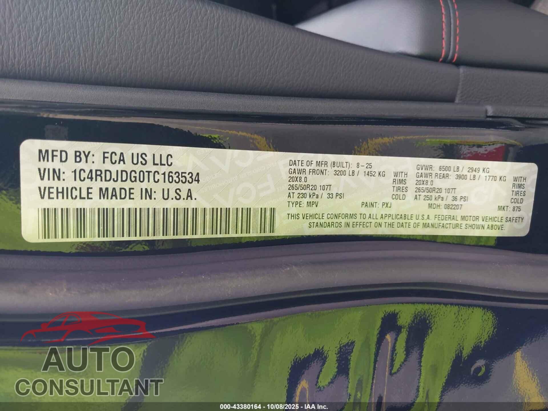 DODGE DURANGO 2026 - 1C4RDJDG0TC163534