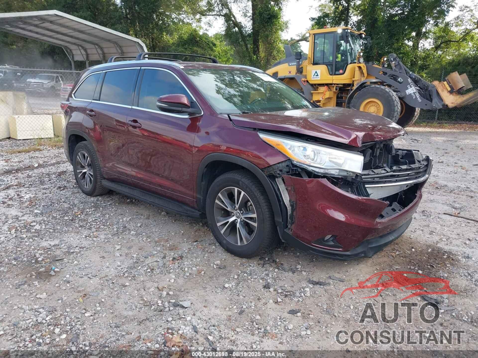 TOYOTA HIGHLANDER 2016 - 5TDKKRFH9GS168702