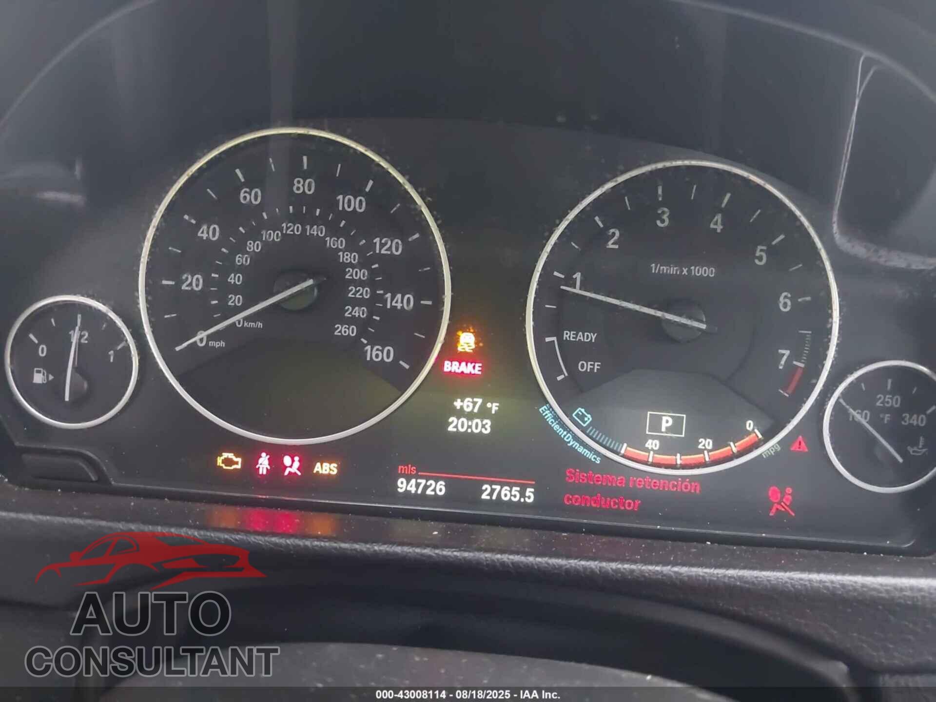 BMW 328I 2013 - WBA3B5G53DNS00530
