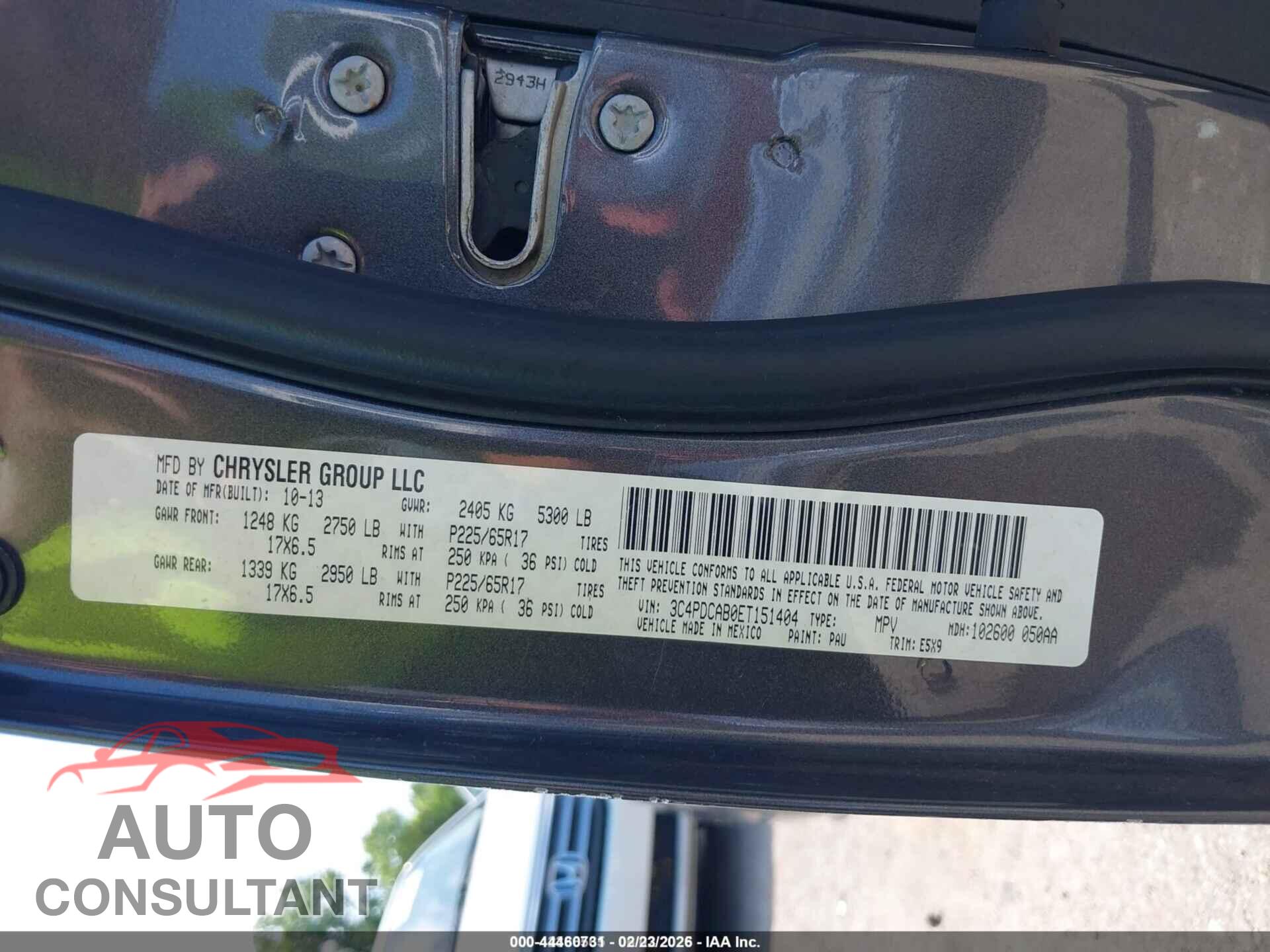 DODGE JOURNEY 2014 - 3C4PDCAB0ET151404