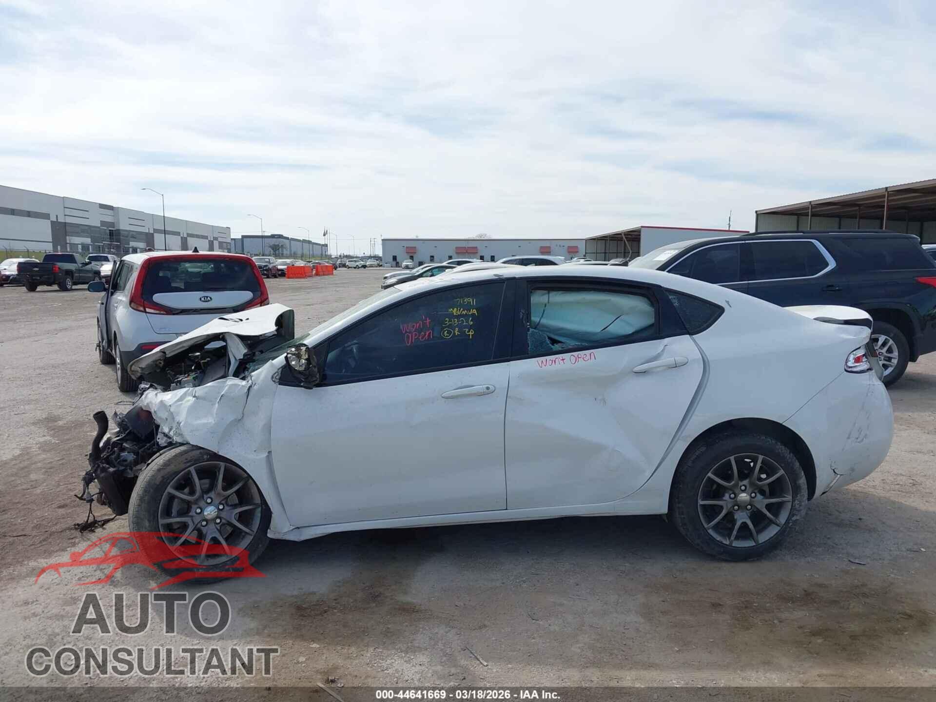 DODGE DART 2013 - 1C3CDFBA6DD305502