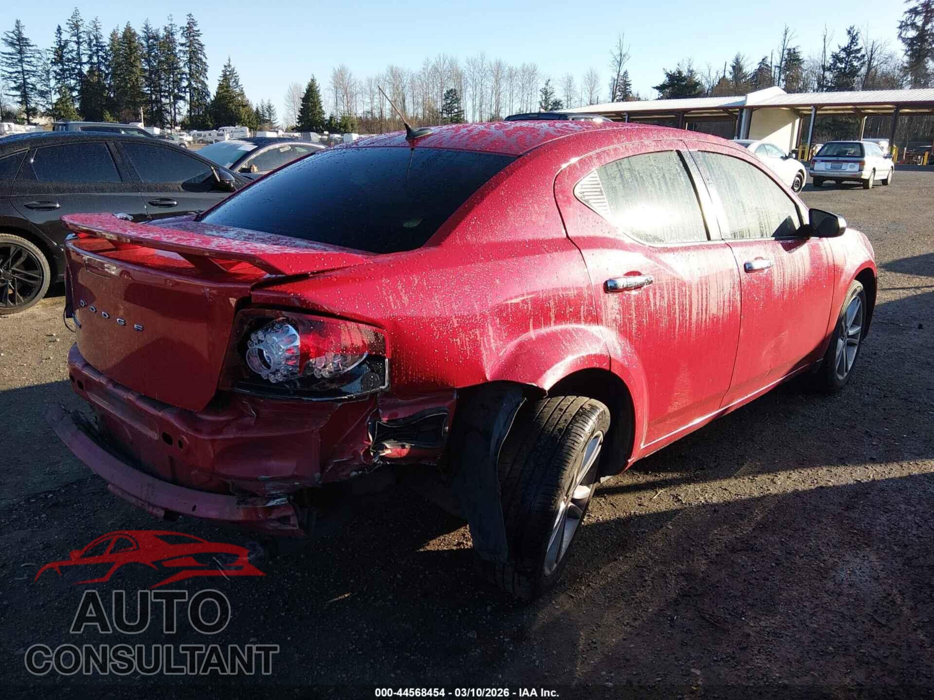DODGE AVENGER 2012 - 1C3CDZAGXCN314607