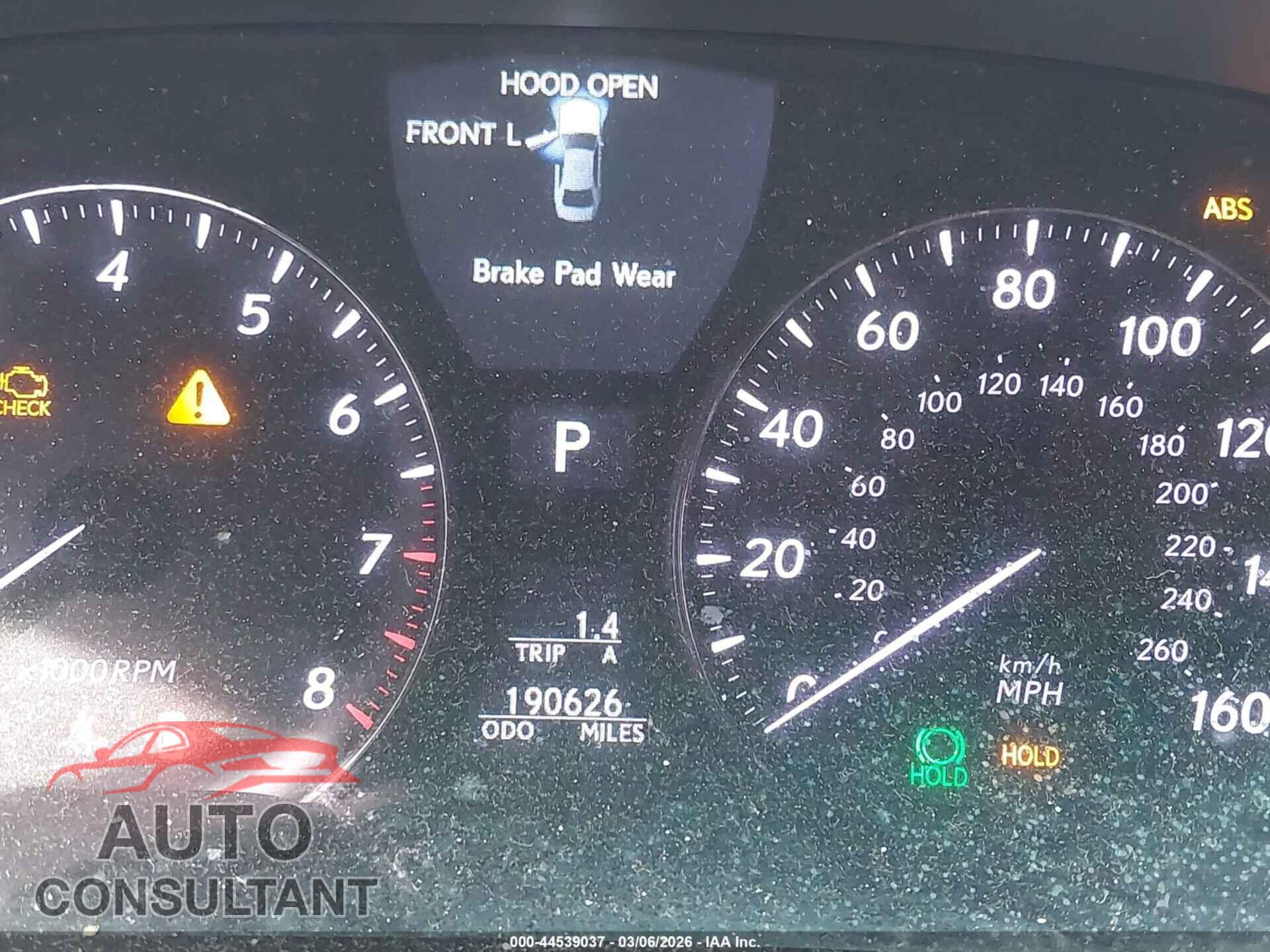 LEXUS LS 460 2011 - JTHBL5EF4B5106448