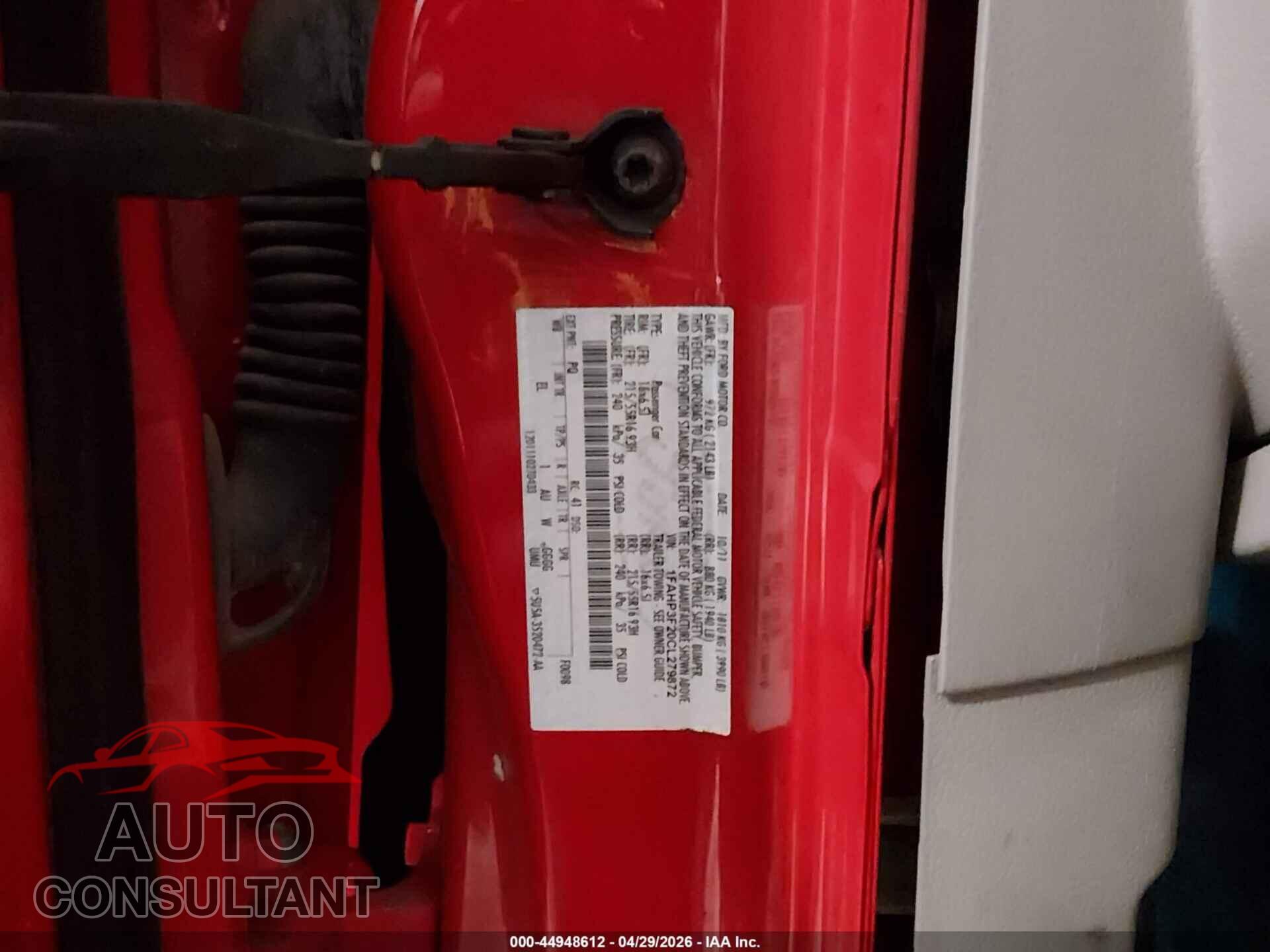 FORD FOCUS 2012 - 1FAHP3F20CL279872