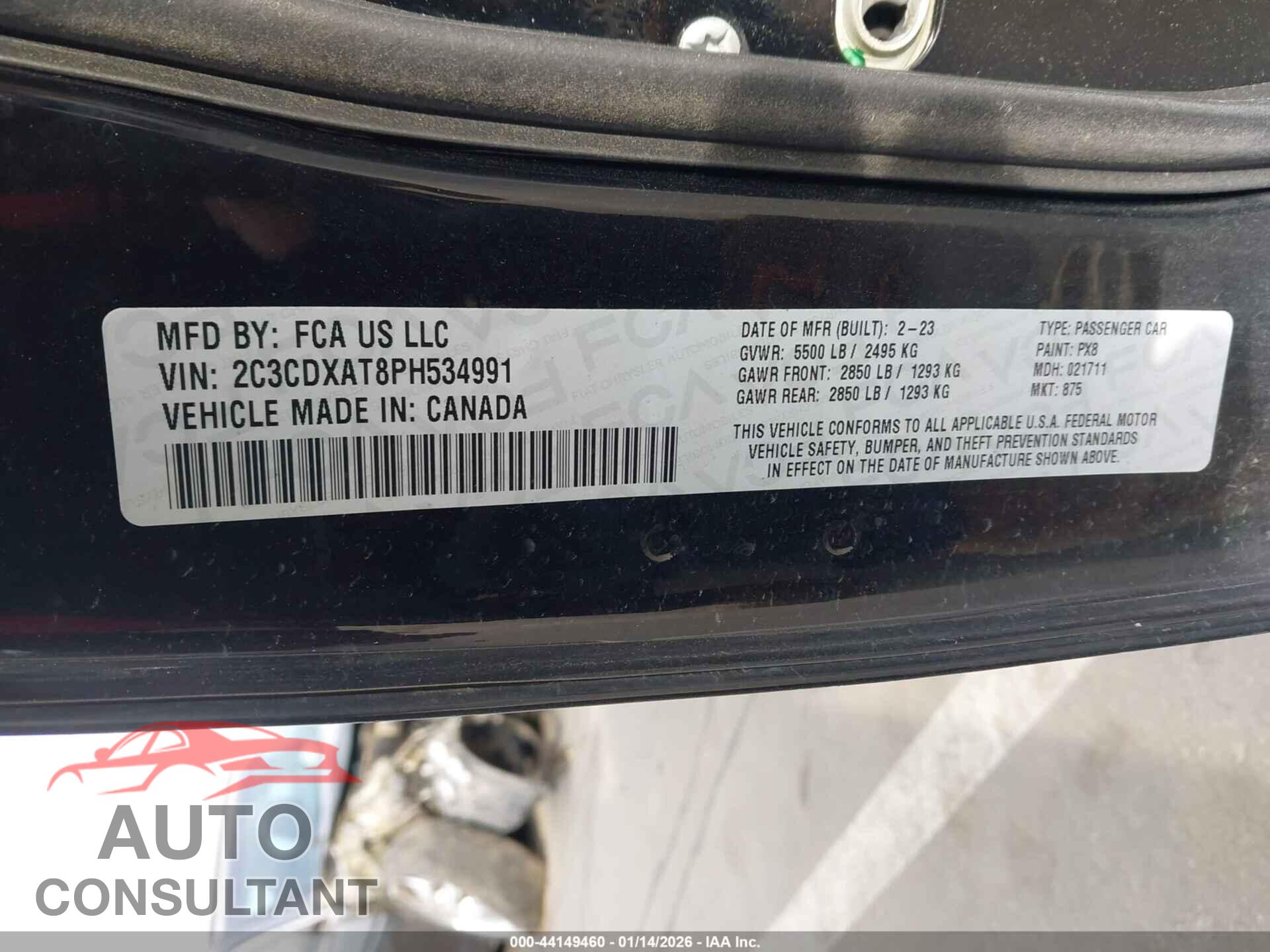 DODGE CHARGER 2023 - 2C3CDXAT8PH534991