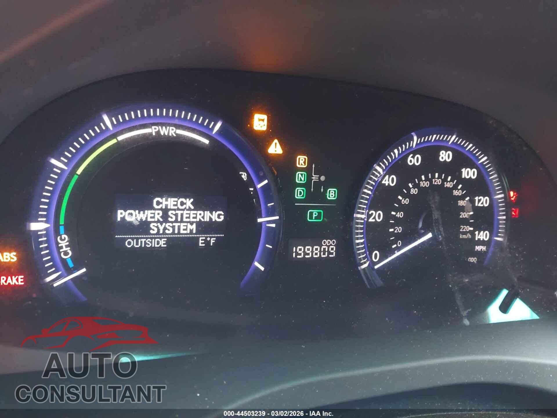 LEXUS HS 250H 2010 - JTHBB1BA0A2000888