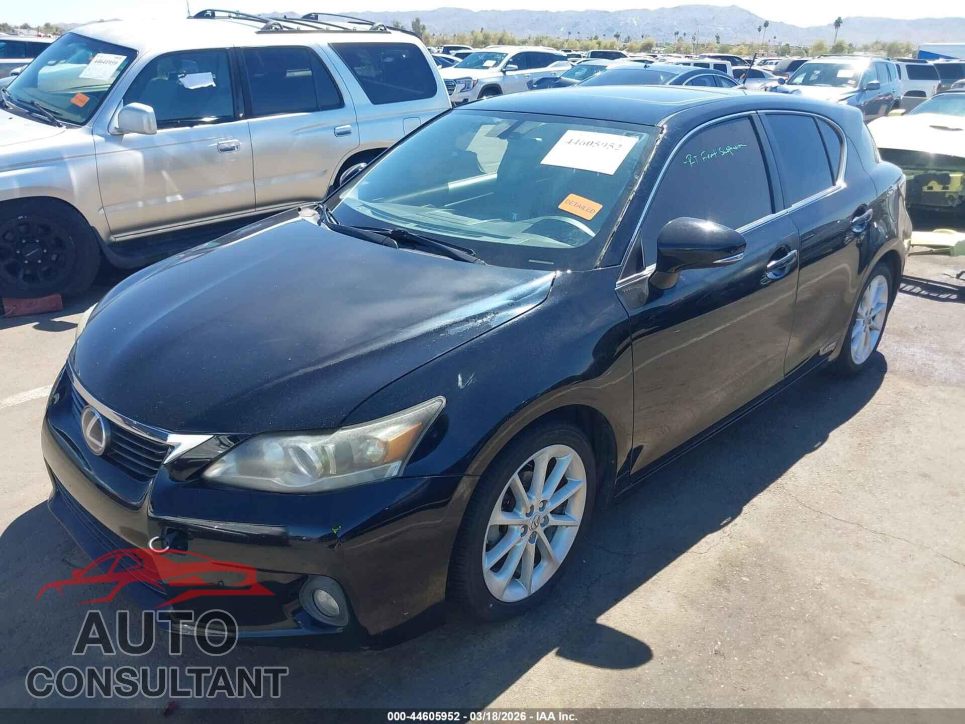 LEXUS CT 200H 2013 - JTHKD5BH0D2160885
