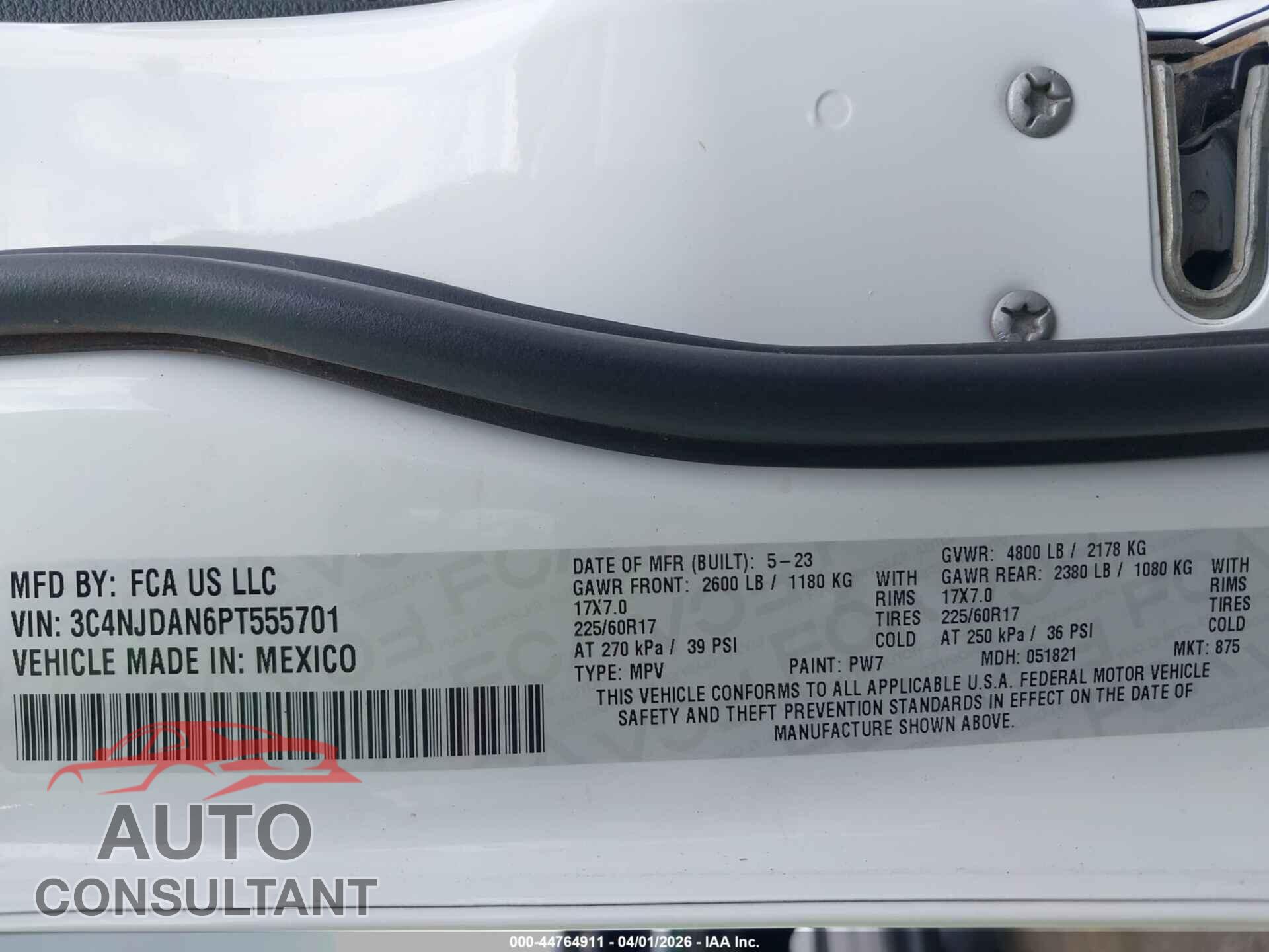 JEEP COMPASS 2023 - 3C4NJDAN6PT555701