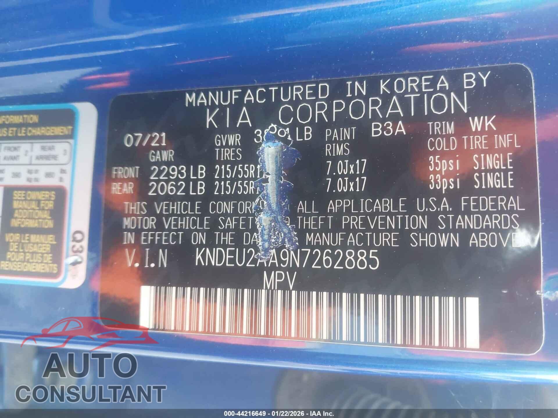 KIA SELTOS 2022 - KNDEU2AA9N7262885