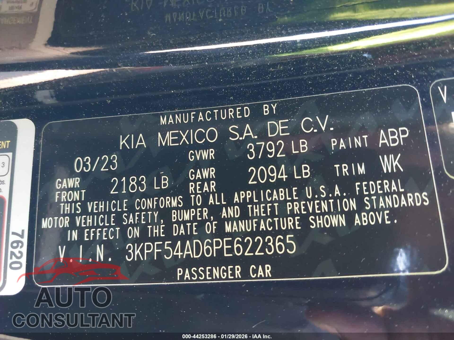 KIA FORTE 2023 - 3KPF54AD6PE622365