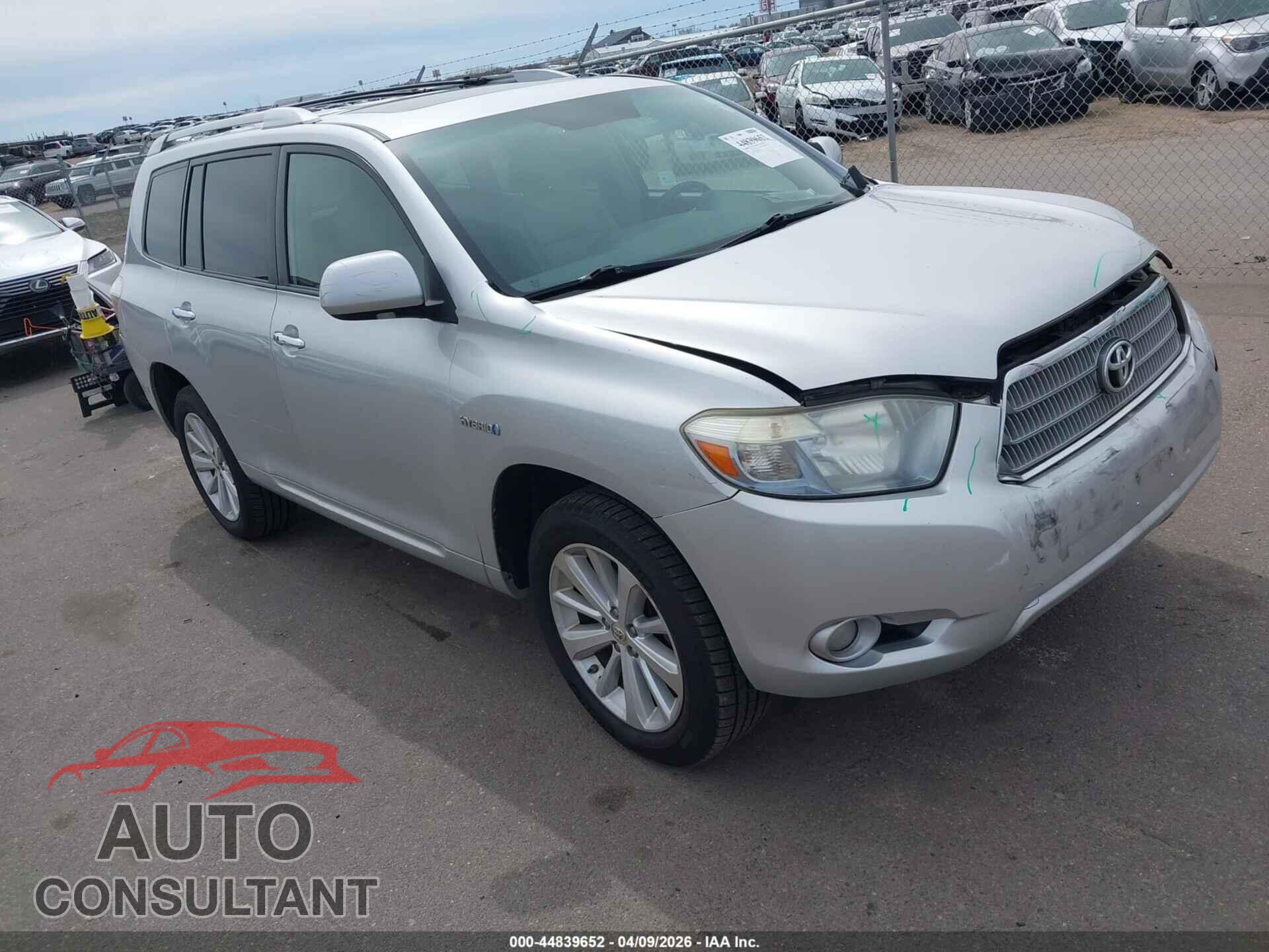TOYOTA HIGHLANDER HYBRID 2009 - JTEEW44A092026609