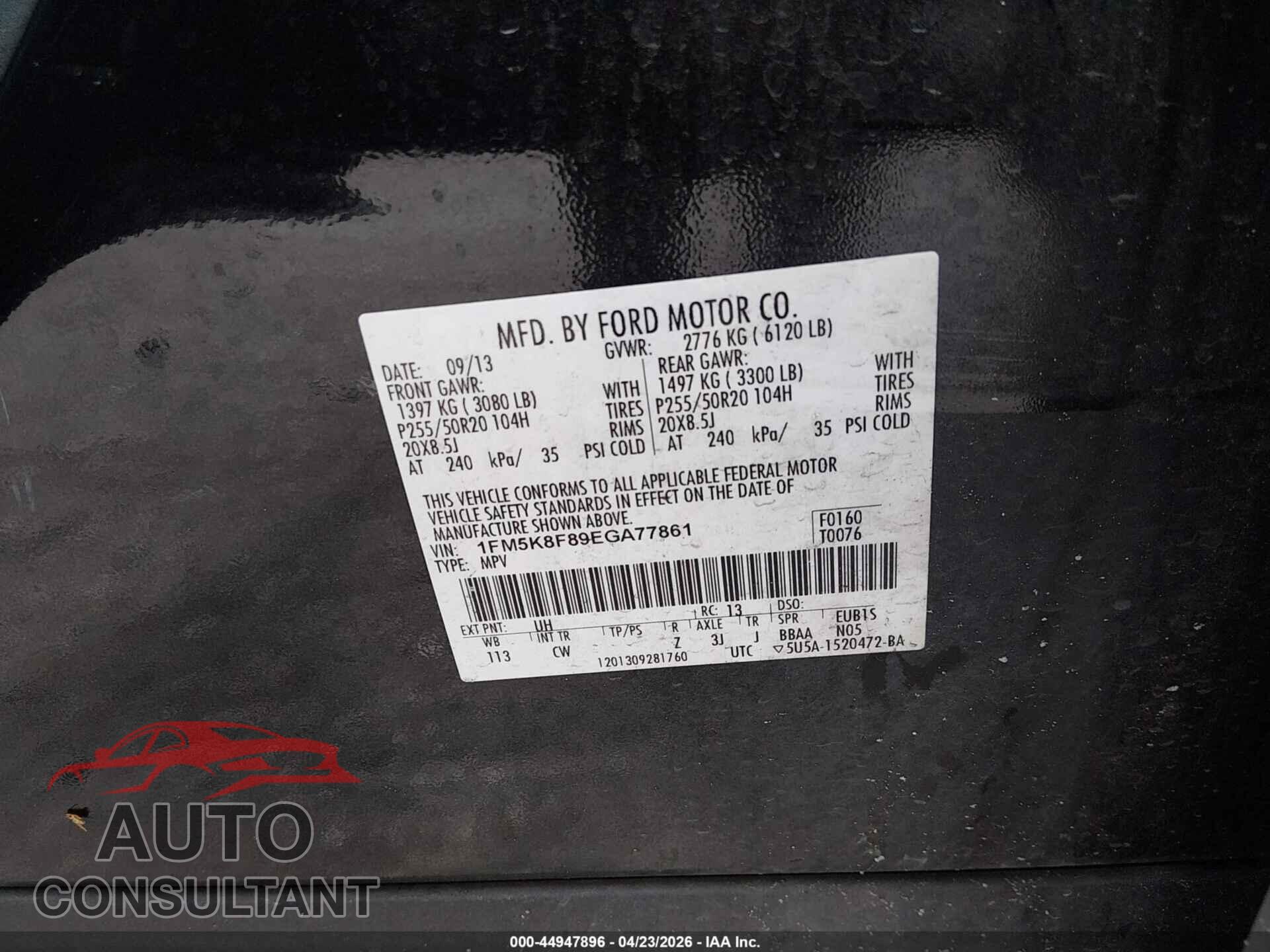 FORD EXPLORER 2014 - 1FM5K8F89EGA77861
