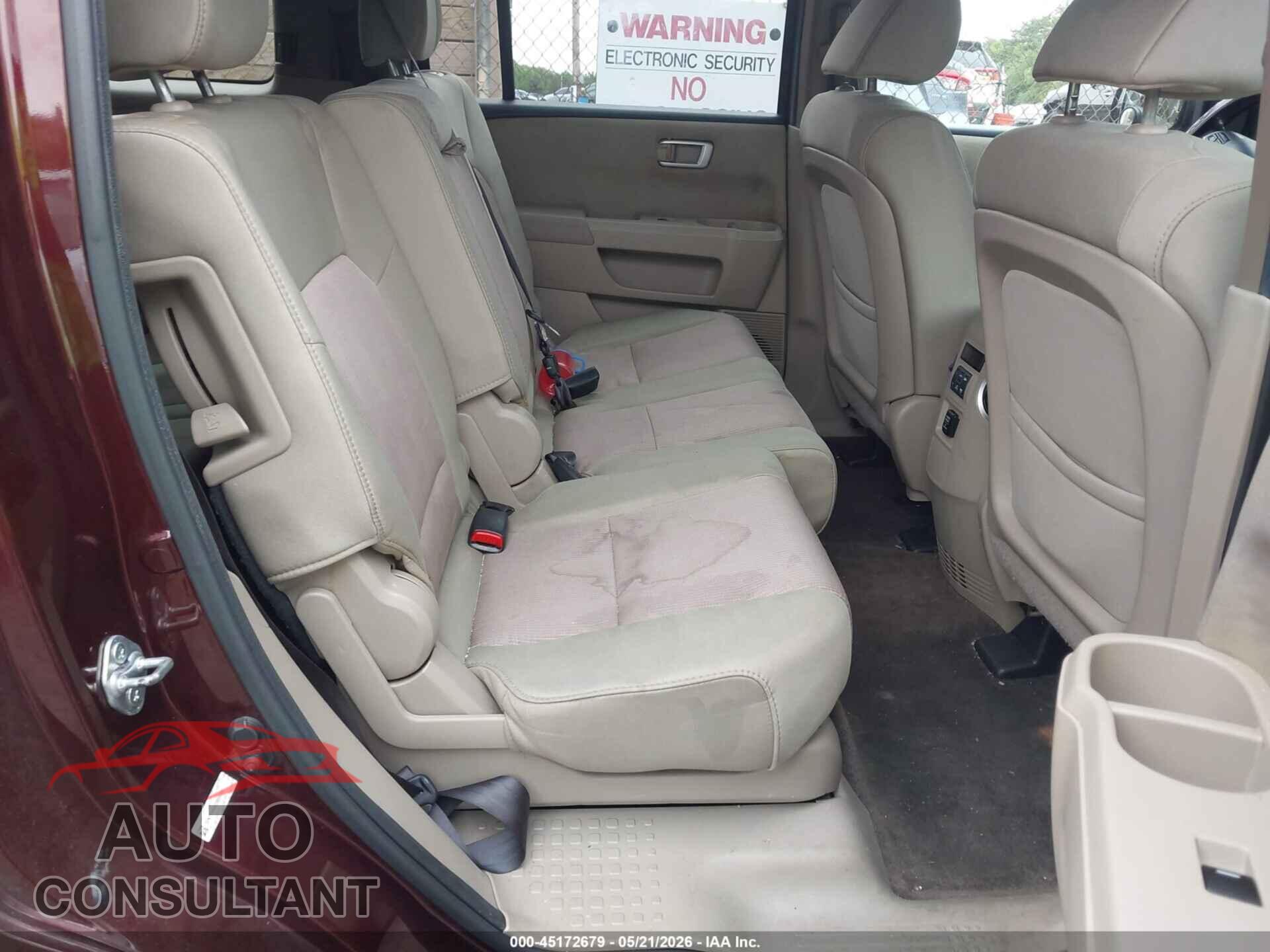 HONDA PILOT 2013 - 5FNYF4H44DB054392