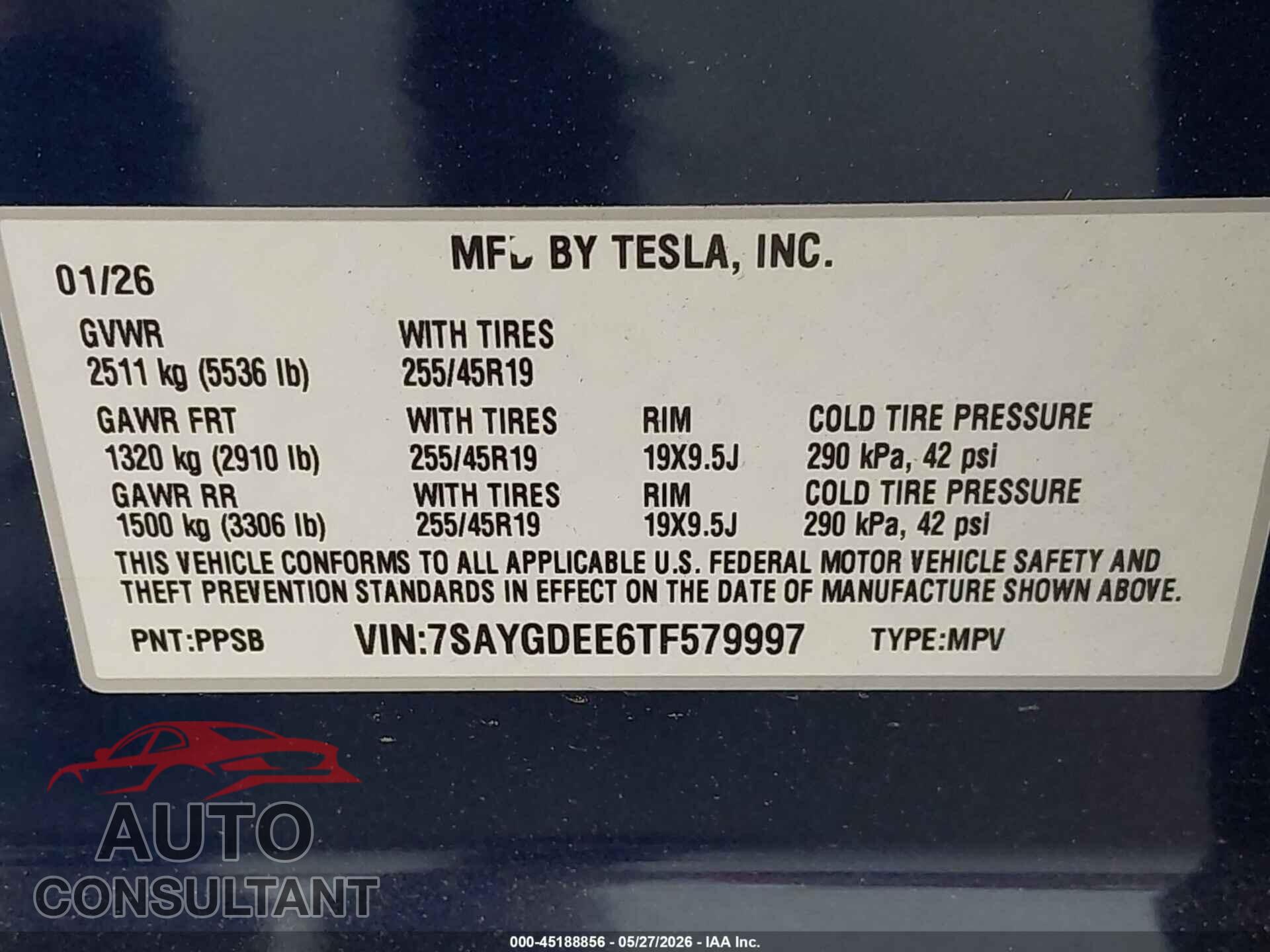TESLA MODEL Y 2026 - 7SAYGDEE6TF579997