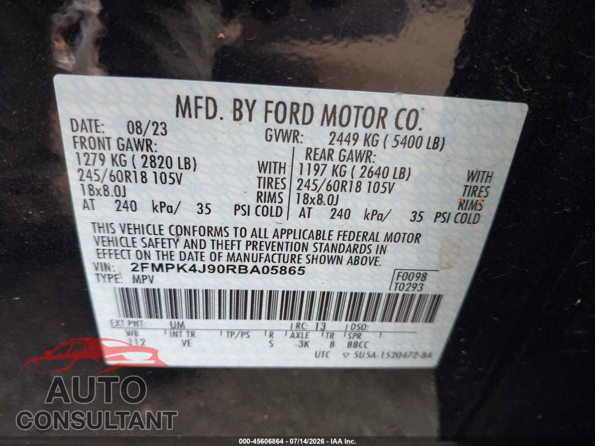 FORD EDGE 2024 - 2FMPK4J90RBA05865