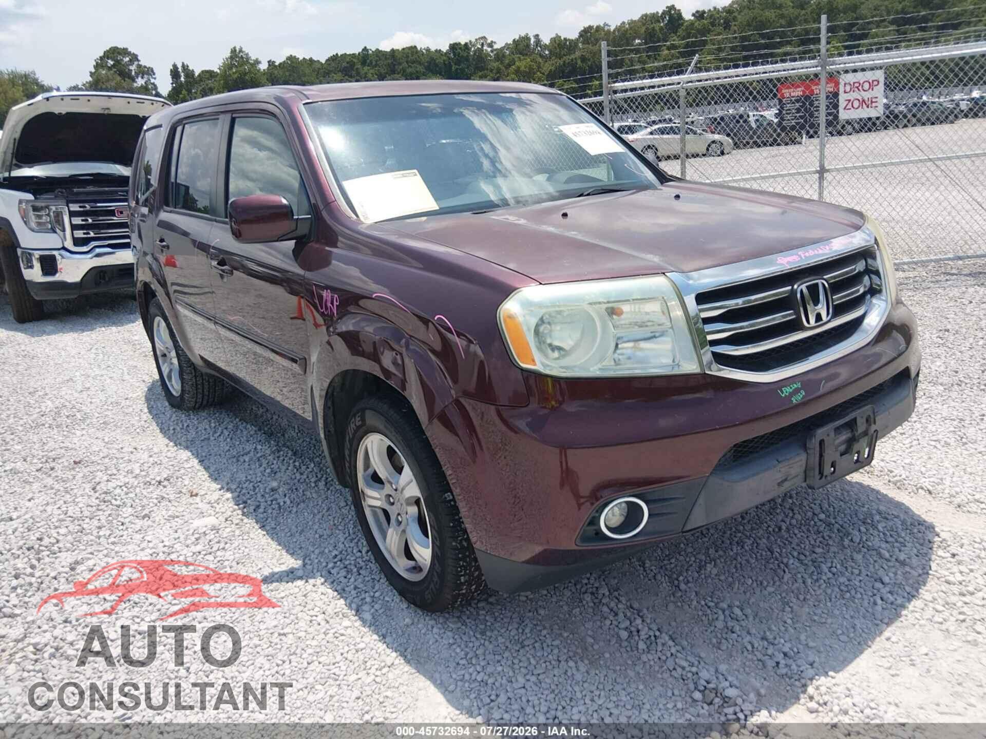 HONDA PILOT 2012 - 5FNYF3H64CB016252