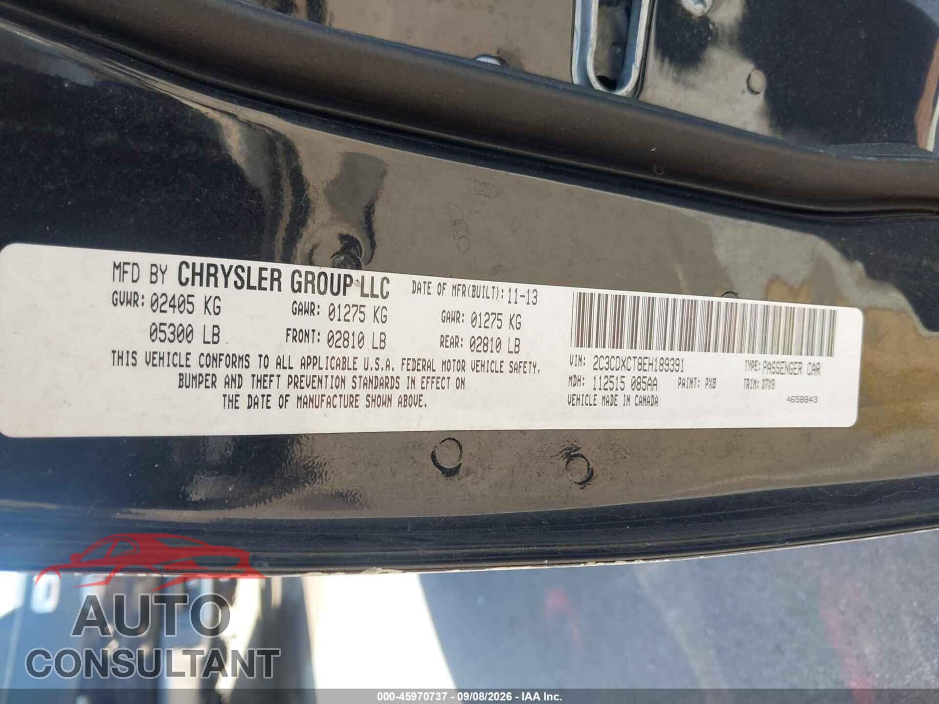 DODGE CHARGER 2014 - 2C3CDXCT8EH189391