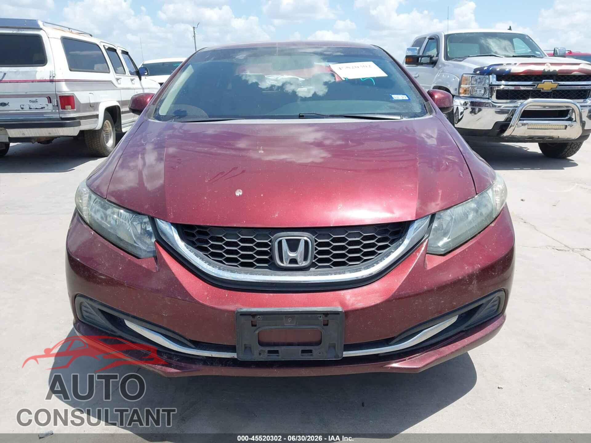 HONDA CIVIC 2013 - 2HGFB2F54DH593187