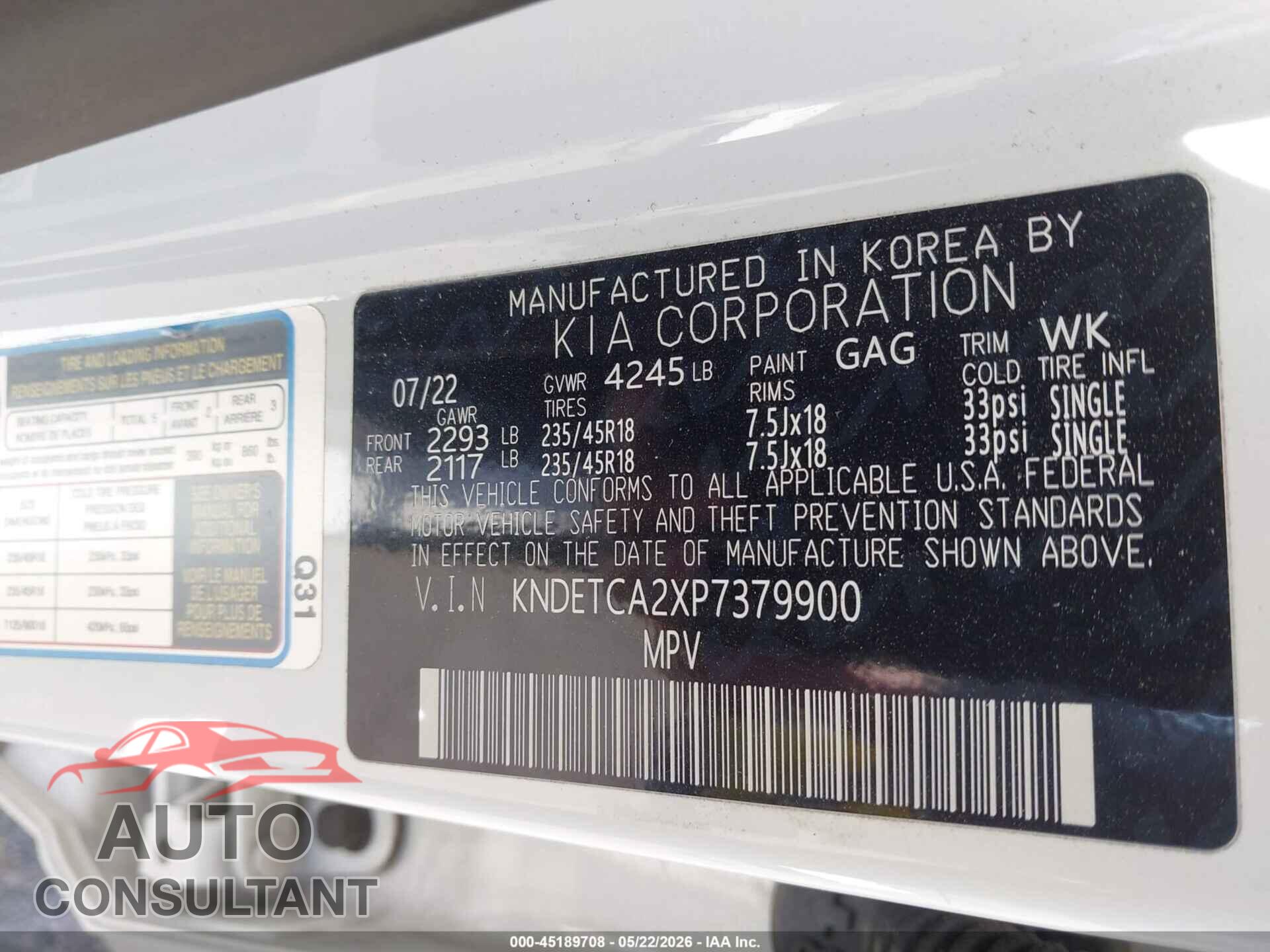 KIA SELTOS 2023 - KNDETCA2XP7379900