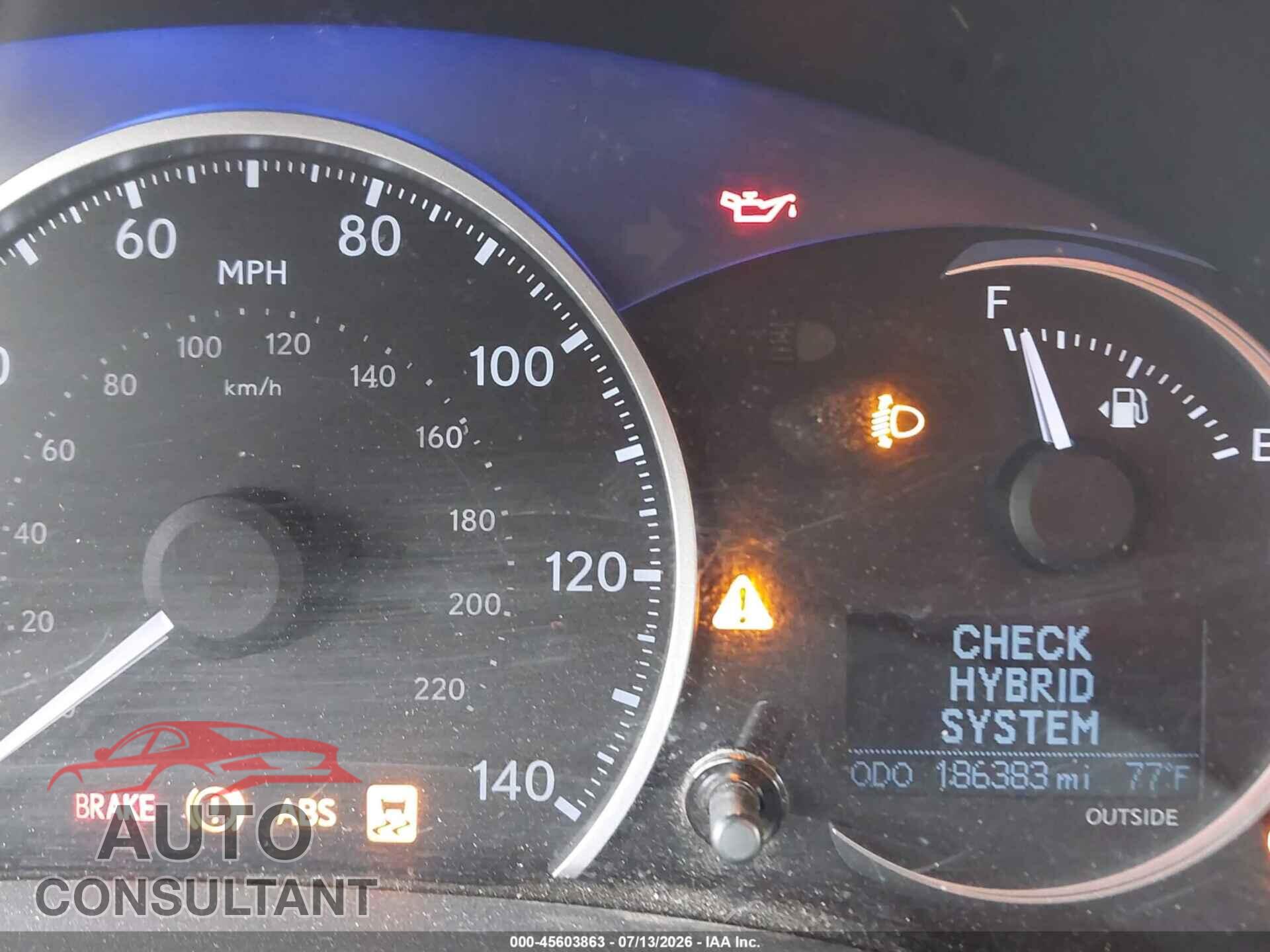 LEXUS CT 200H 2011 - JTHKD5BH7B2032687