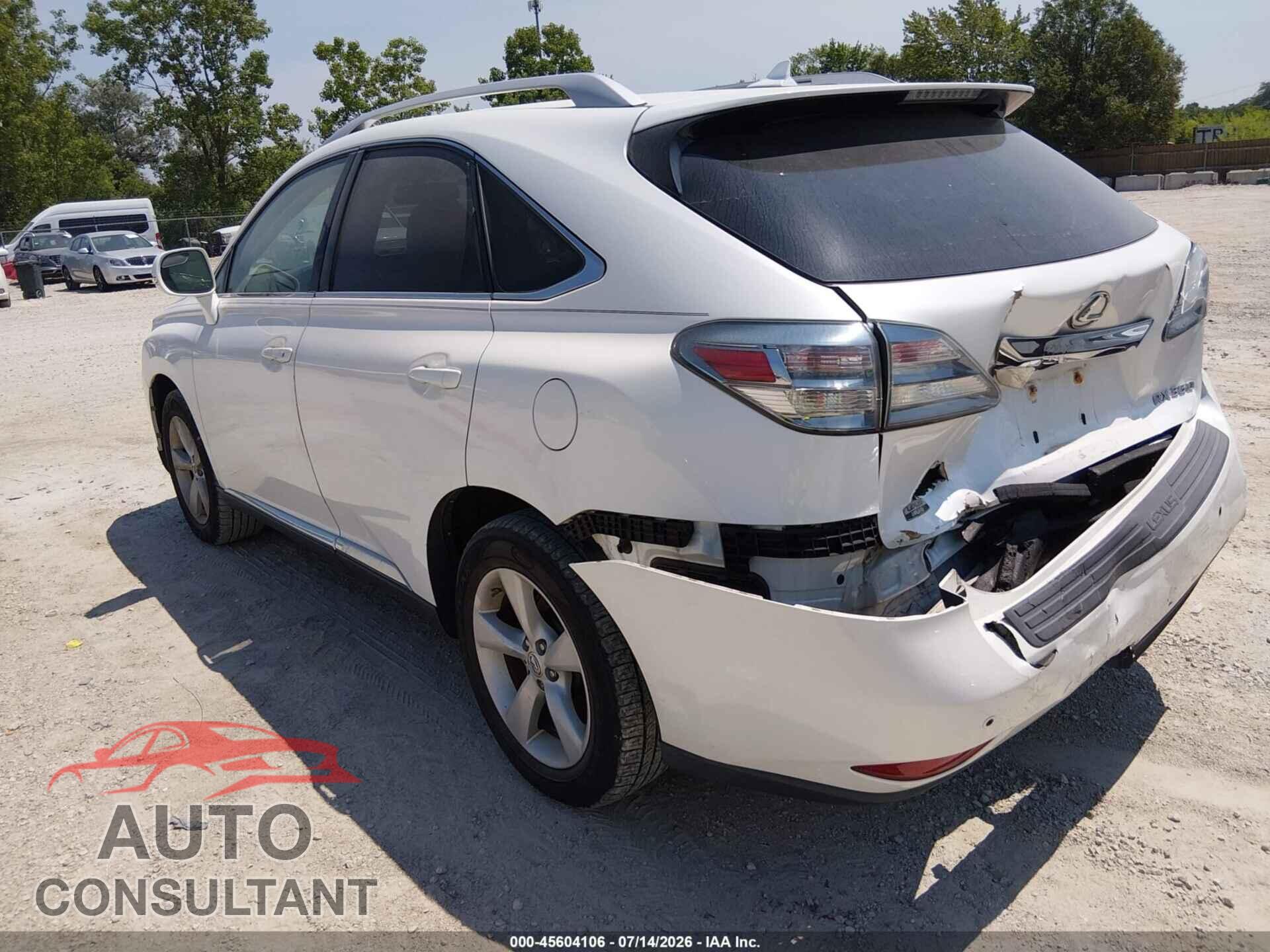 LEXUS RX 350 2012 - 2T2BK1BA8CC149289