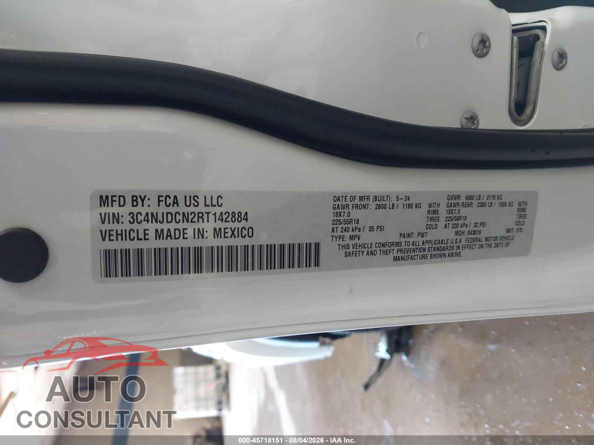 JEEP COMPASS 2024 - 3C4NJDCN2RT142884