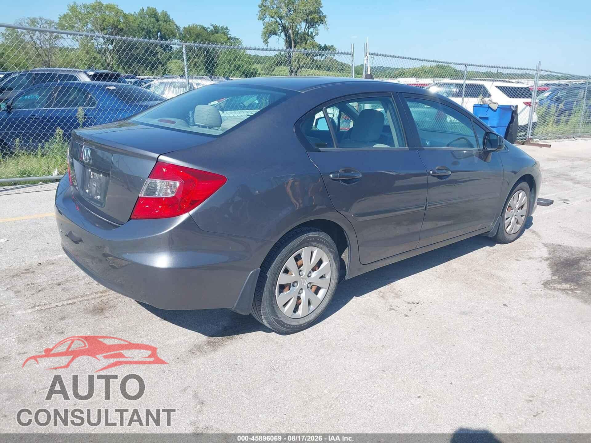 HONDA CIVIC 2012 - 19XFB2F50CE006198
