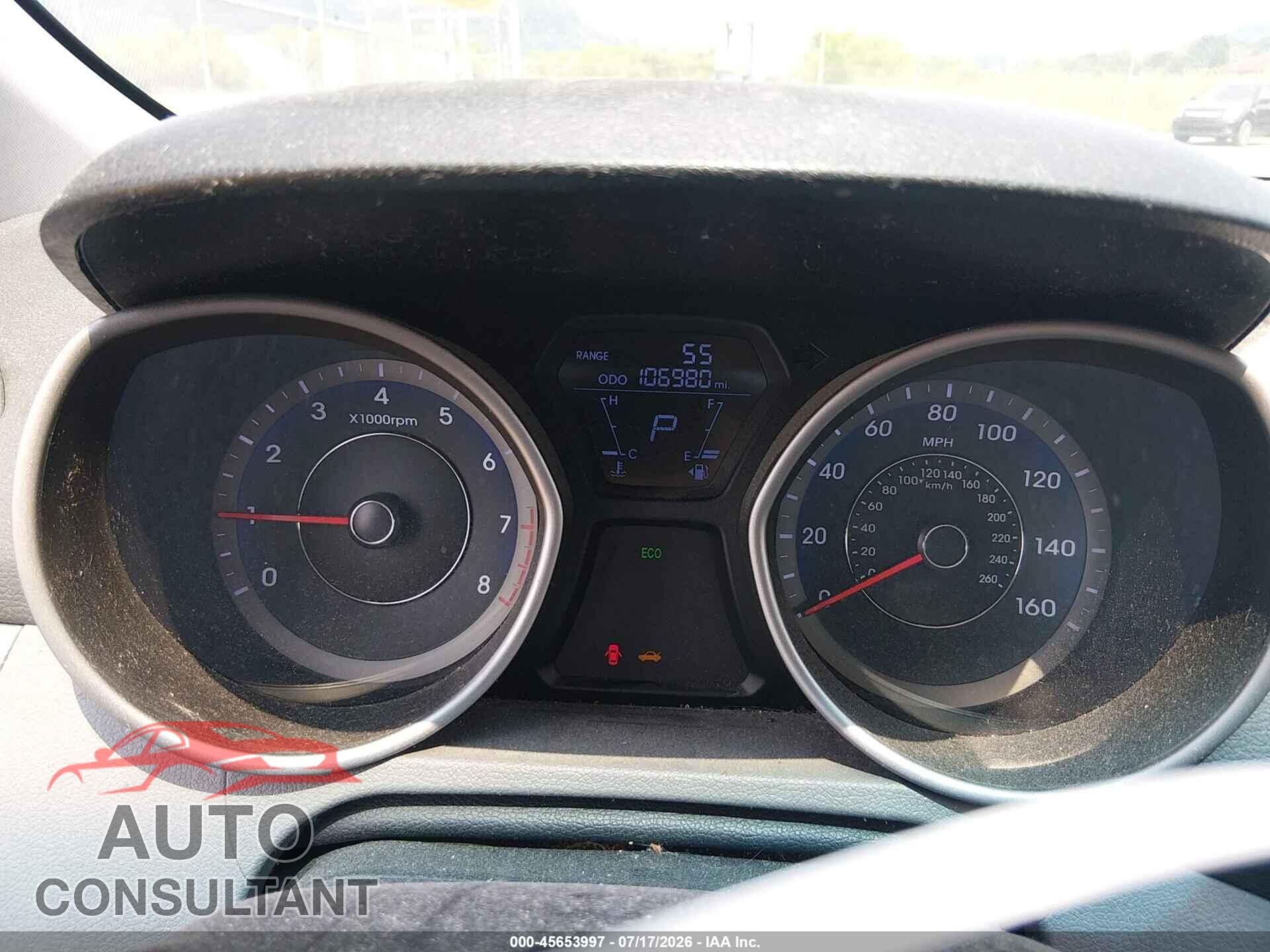 HYUNDAI ELANTRA 2013 - KMHDH4AE0DU795864