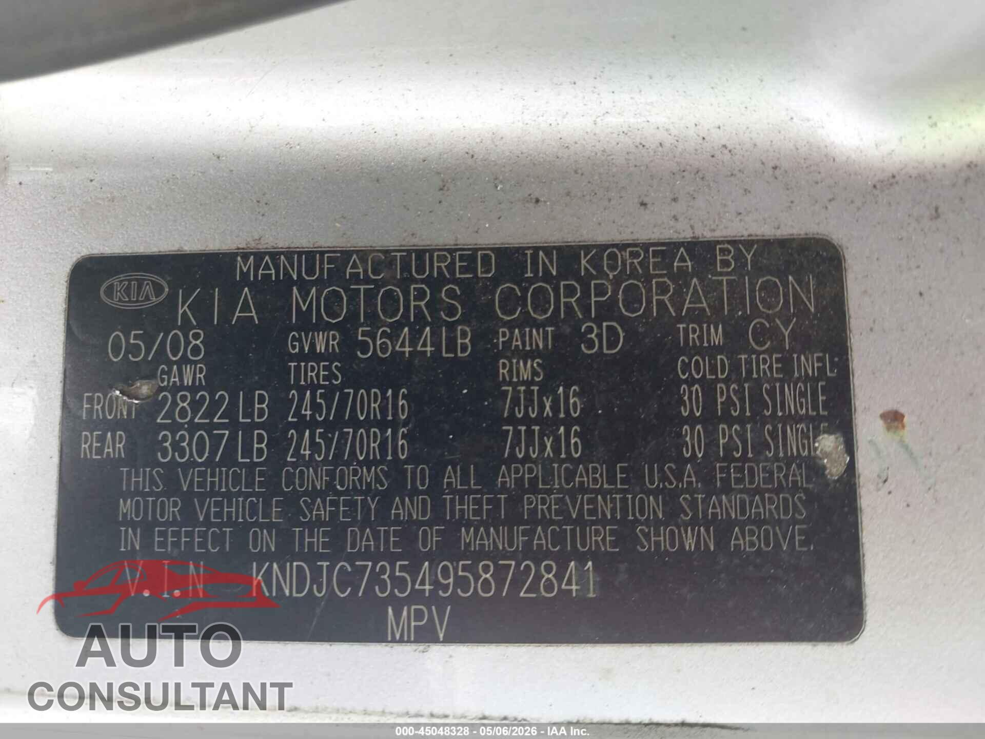 KIA SORENTO 2009 - KNDJC735495872841