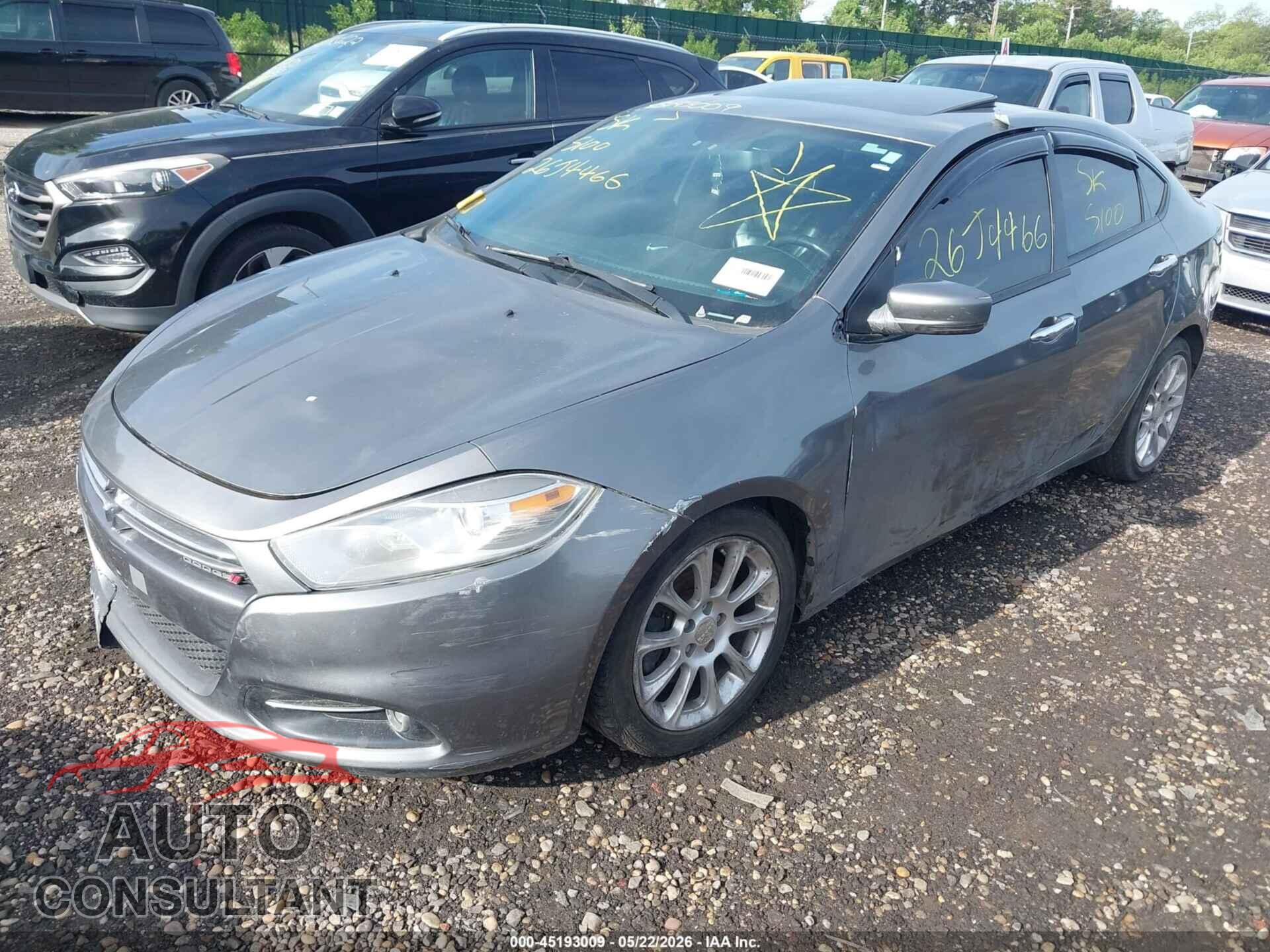 DODGE DART 2013 - 1C3CDFCH8DD293445