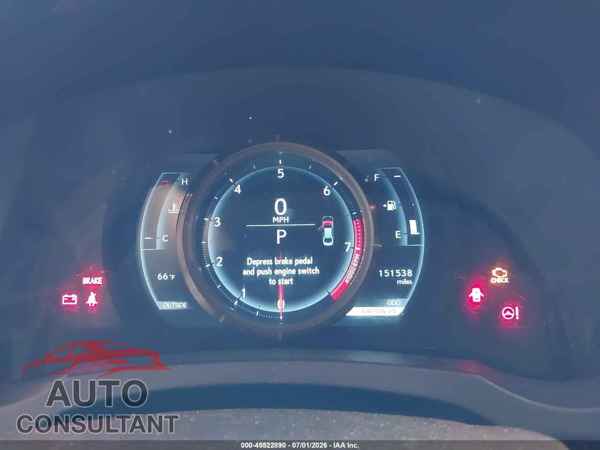 LEXUS IS 250 2015 - JTHBF1D26F5063221