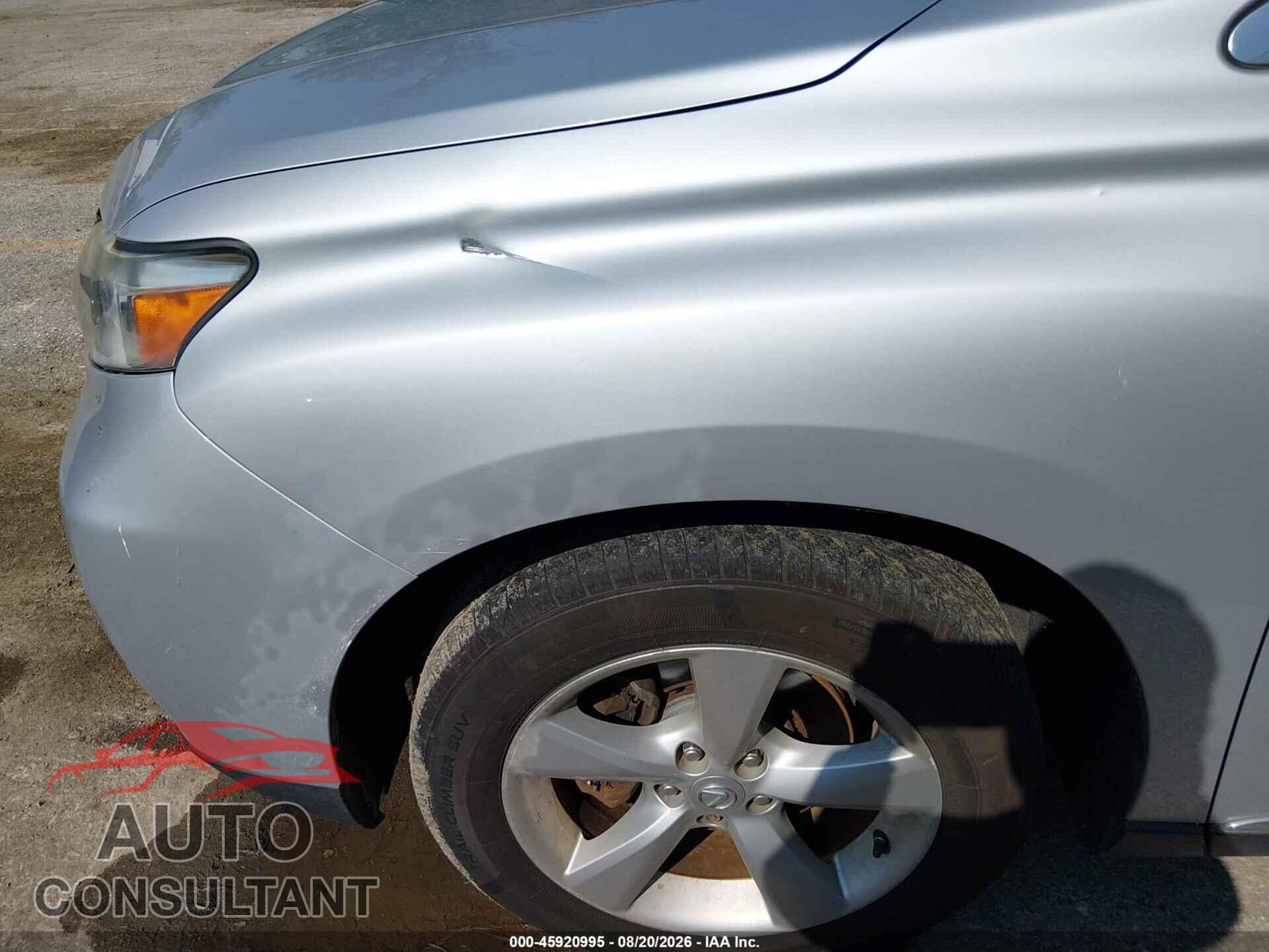 LEXUS RX 350 2010 - 2T2BK1BA2AC070987