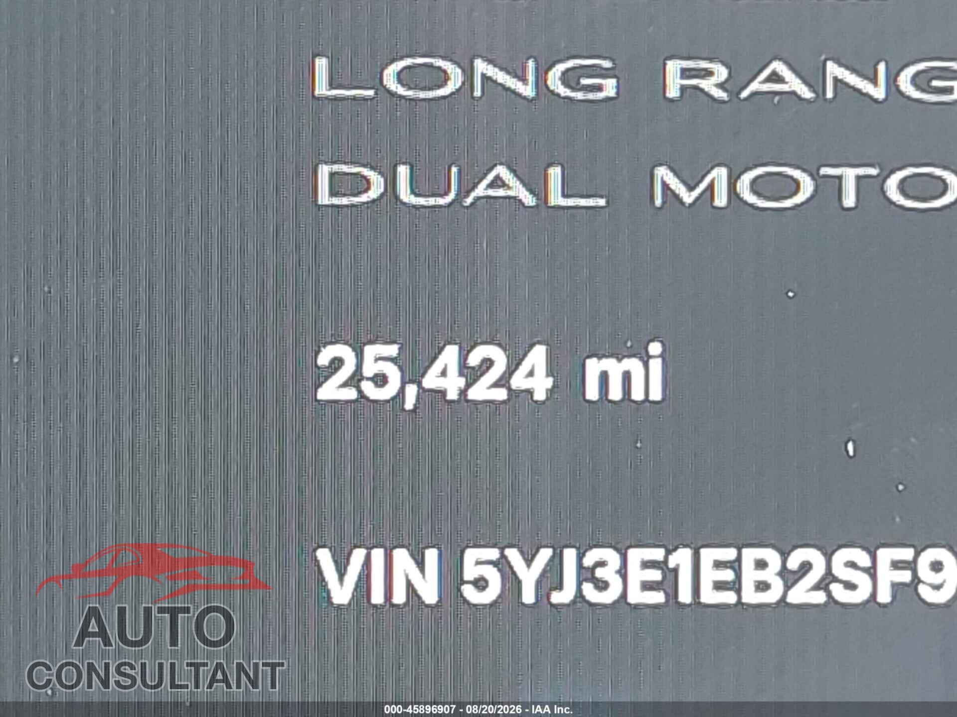 TESLA MODEL 3 2025 - 5YJ3E1EB2SF952212