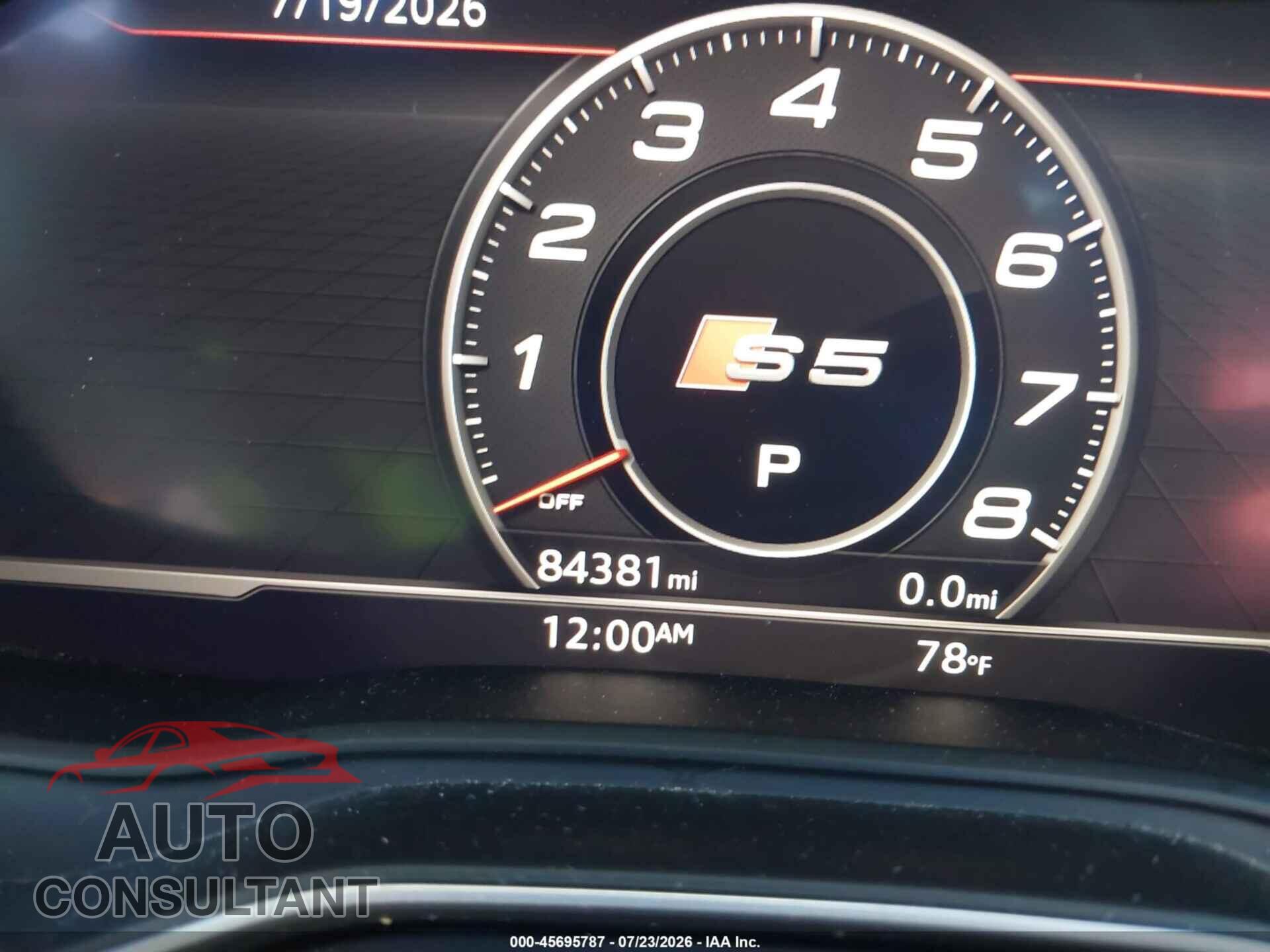 AUDI S5 2019 - WAUB4CF51KA002903