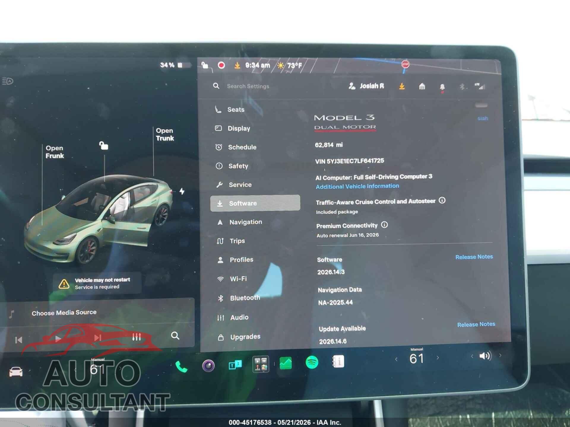 TESLA MODEL 3 2020 - 5YJ3E1EC7LF641725