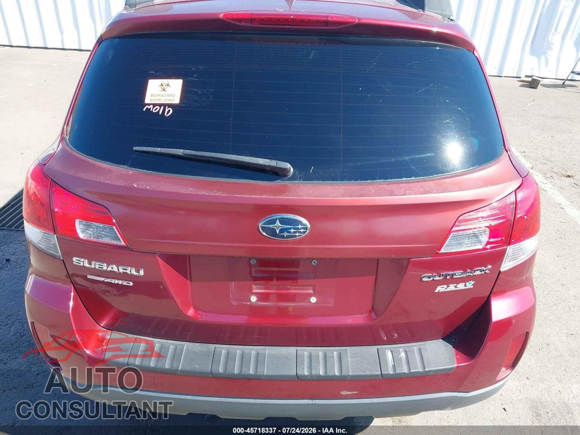 SUBARU OUTBACK 2012 - 4S4BRBKC0C3269972