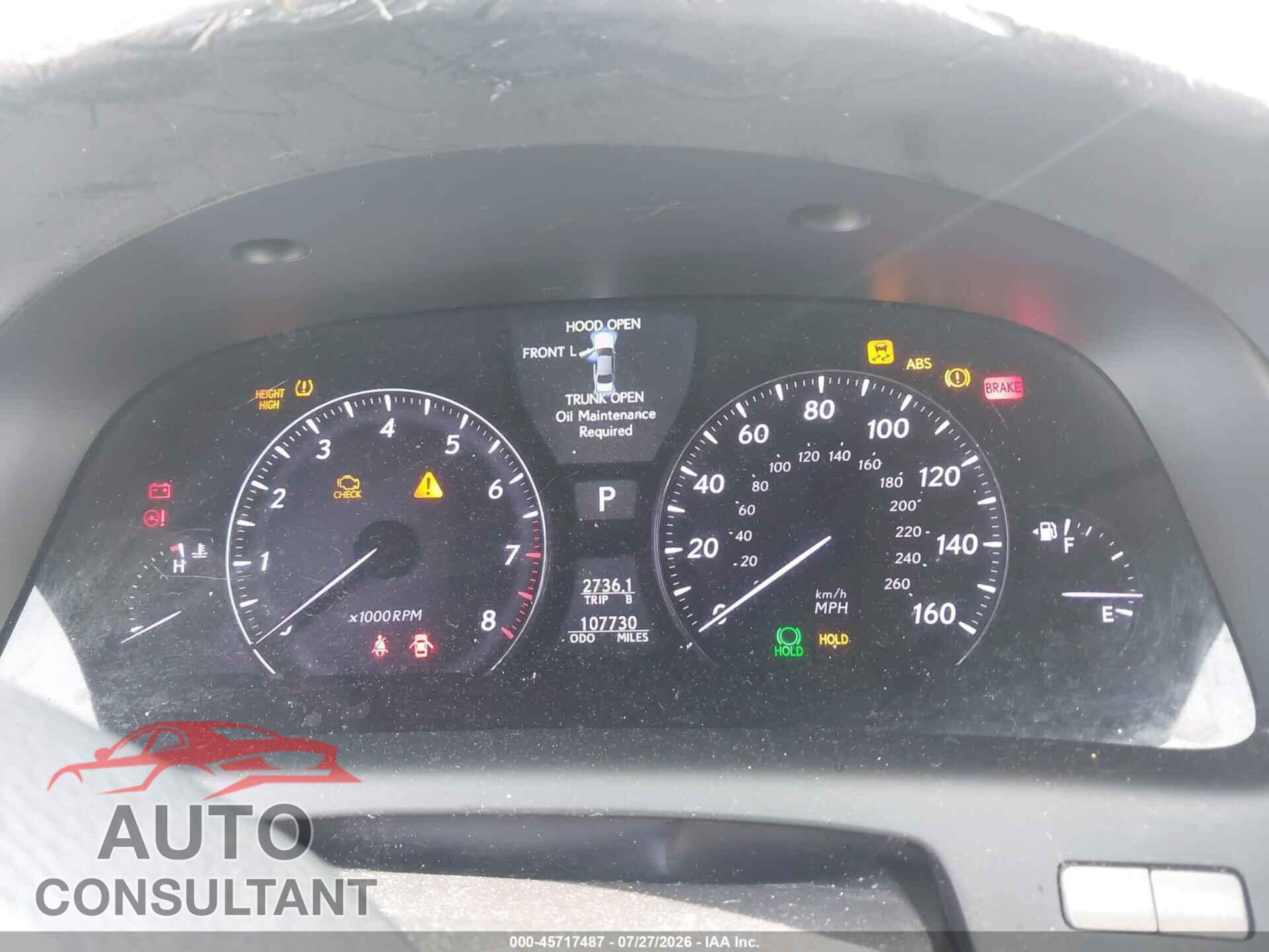 LEXUS LS 460 2009 - JTHGL46FX95036639