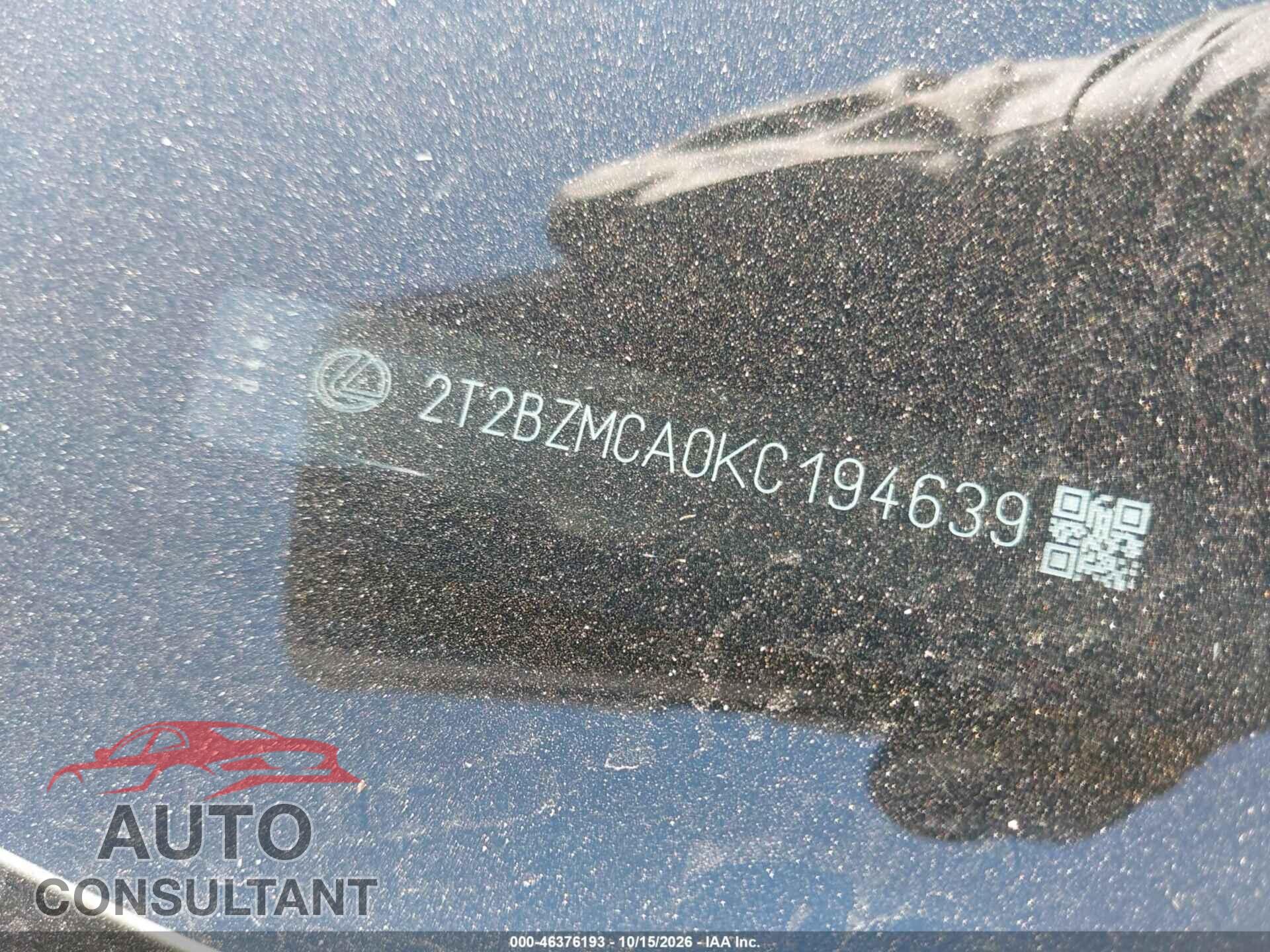 LEXUS RX 350 2019 - 2T2BZMCA0KC194639
