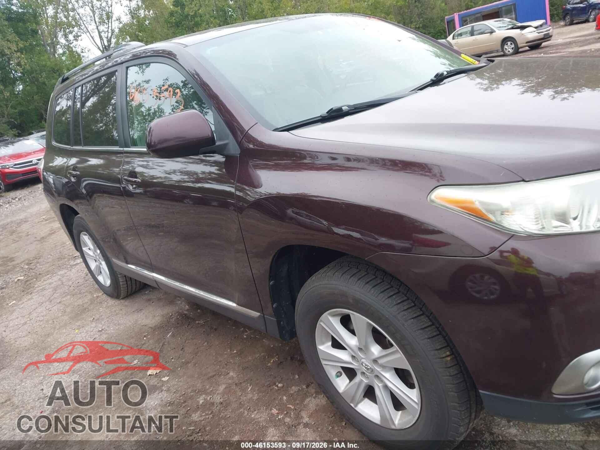 TOYOTA HIGHLANDER 2012 - 5TDBK3EHXCS102247