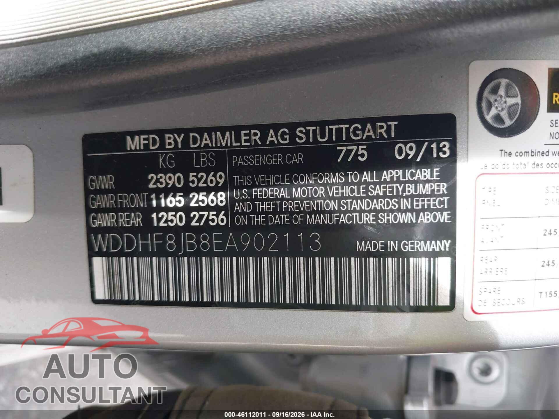 MERCEDES-BENZ E 350 2014 - WDDHF8JB8EA902113