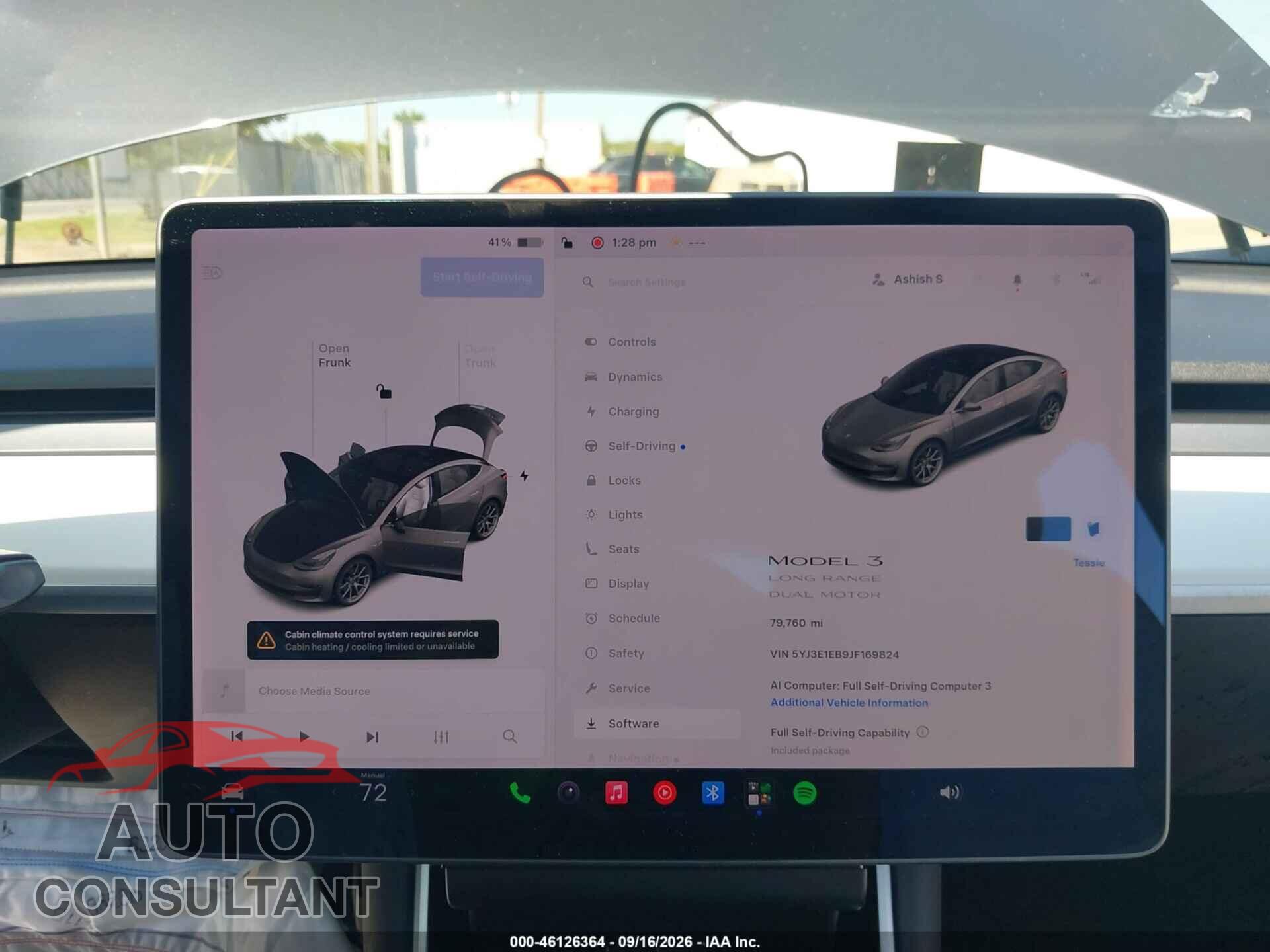 TESLA MODEL 3 2018 - 5YJ3E1EB9JF169824