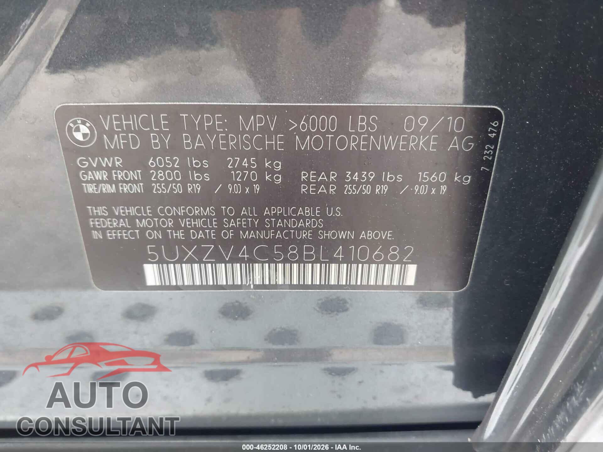BMW X5 2011 - 5UXZV4C58BL410682
