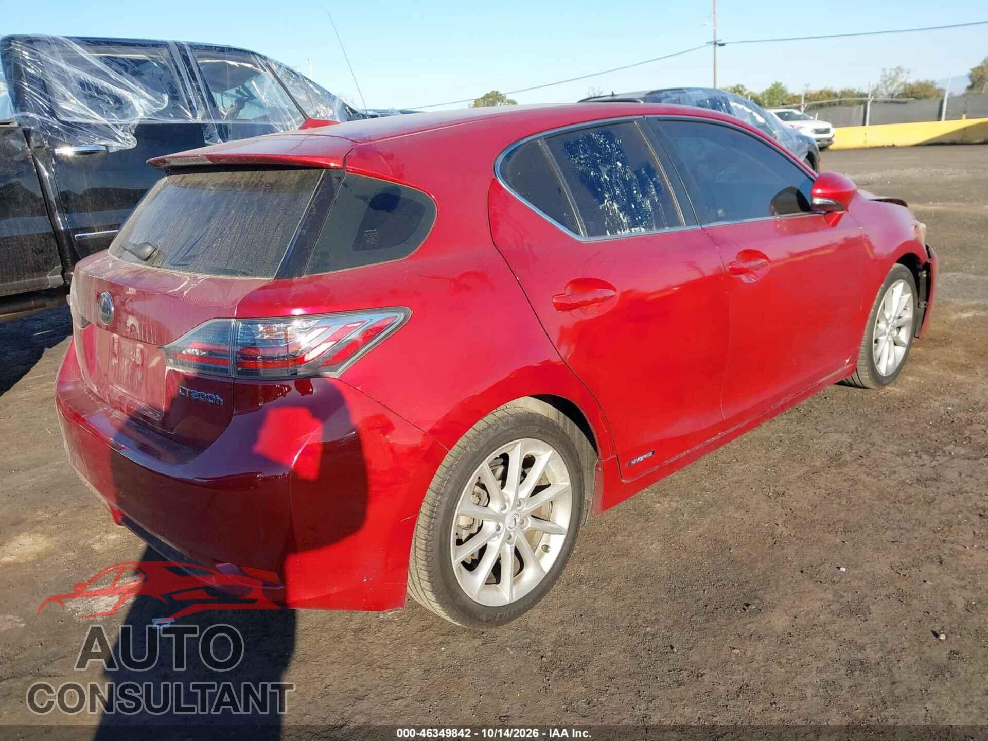 LEXUS CT 200H 2011 - JTHKD5BH4B2017872