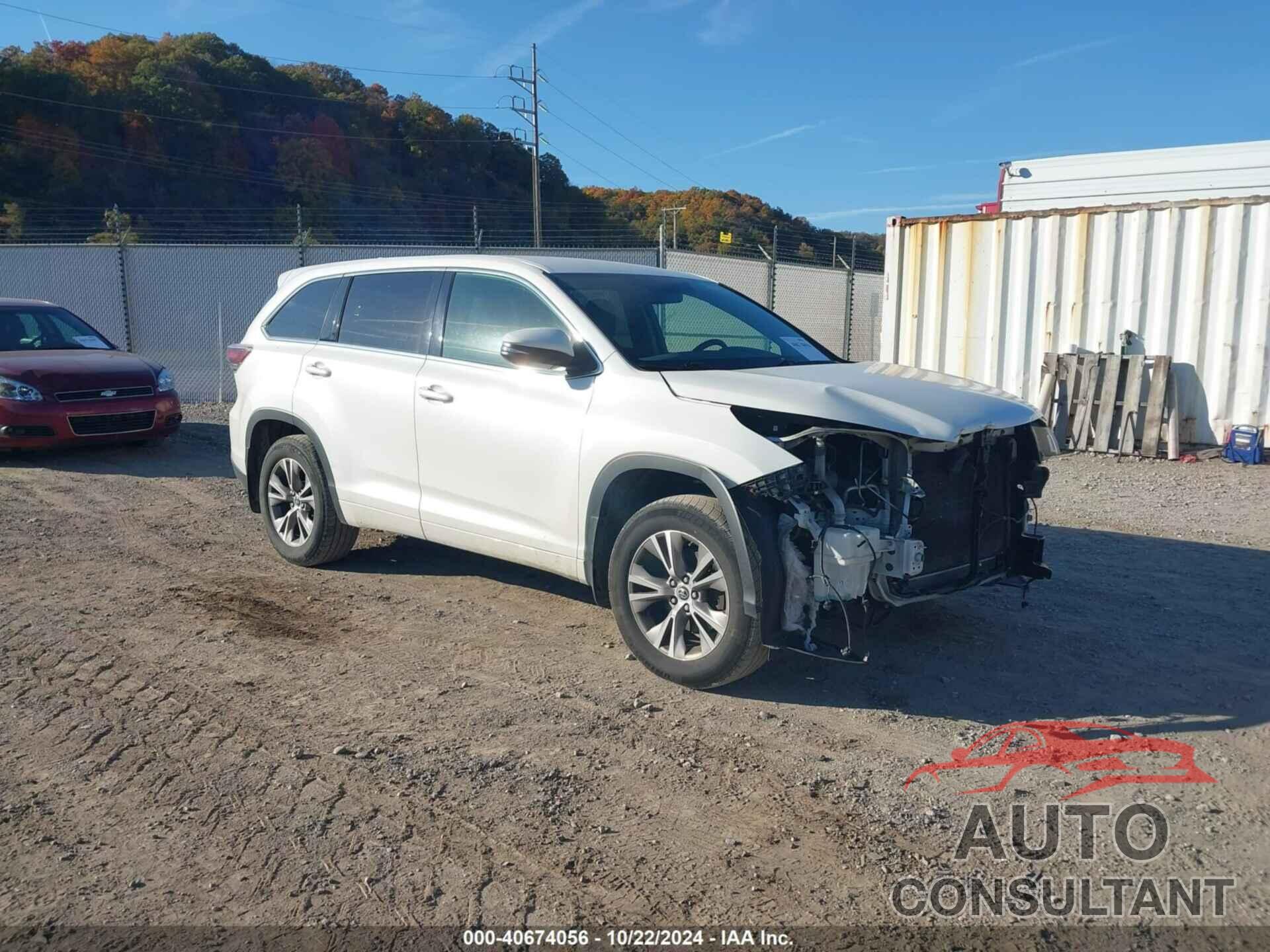 TOYOTA HIGHLANDER 2016 - 5TDBKRFH0GS257106