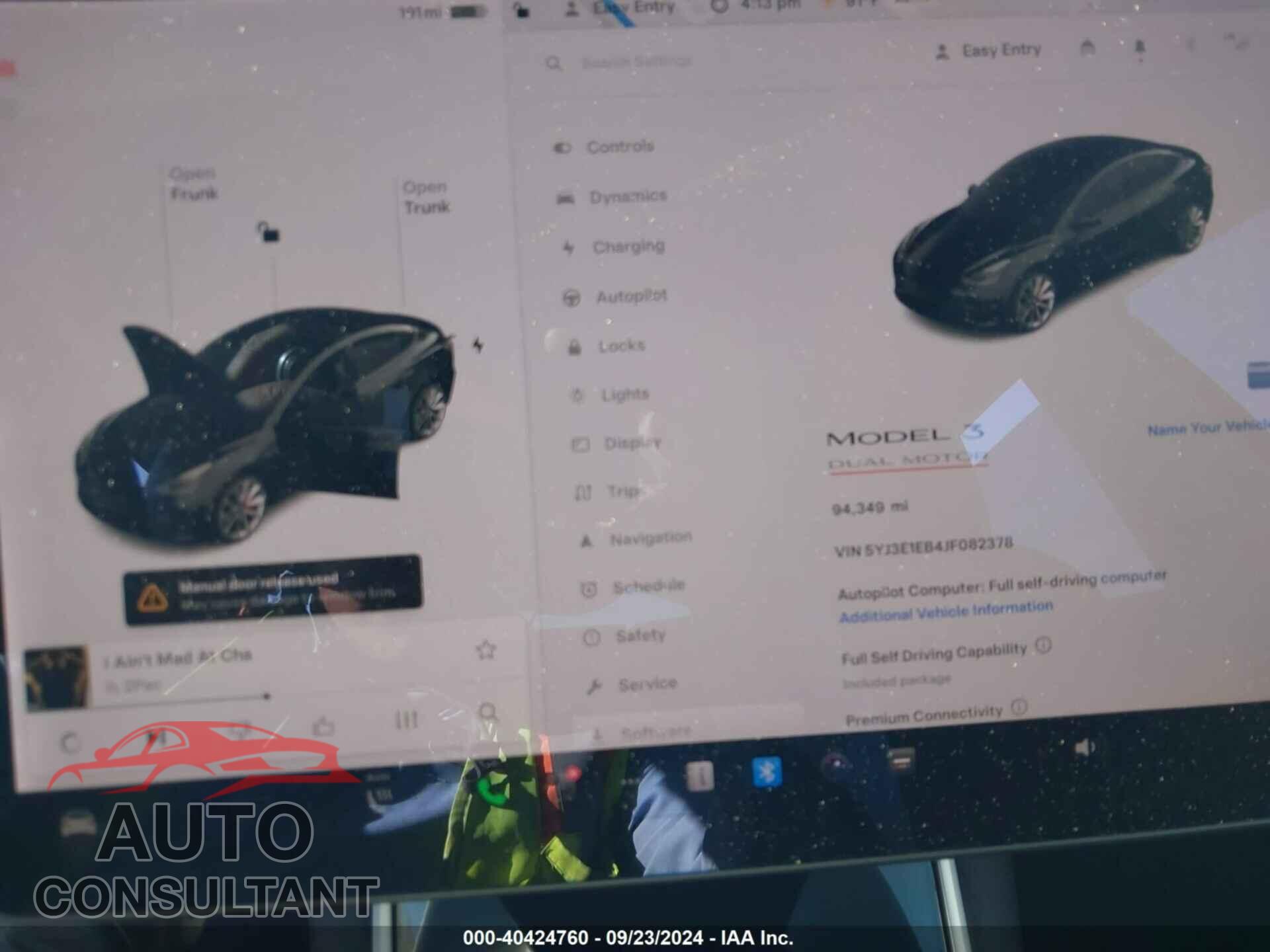 TESLA MODEL 3 2018 - 5YJ3E1EB4JF082378