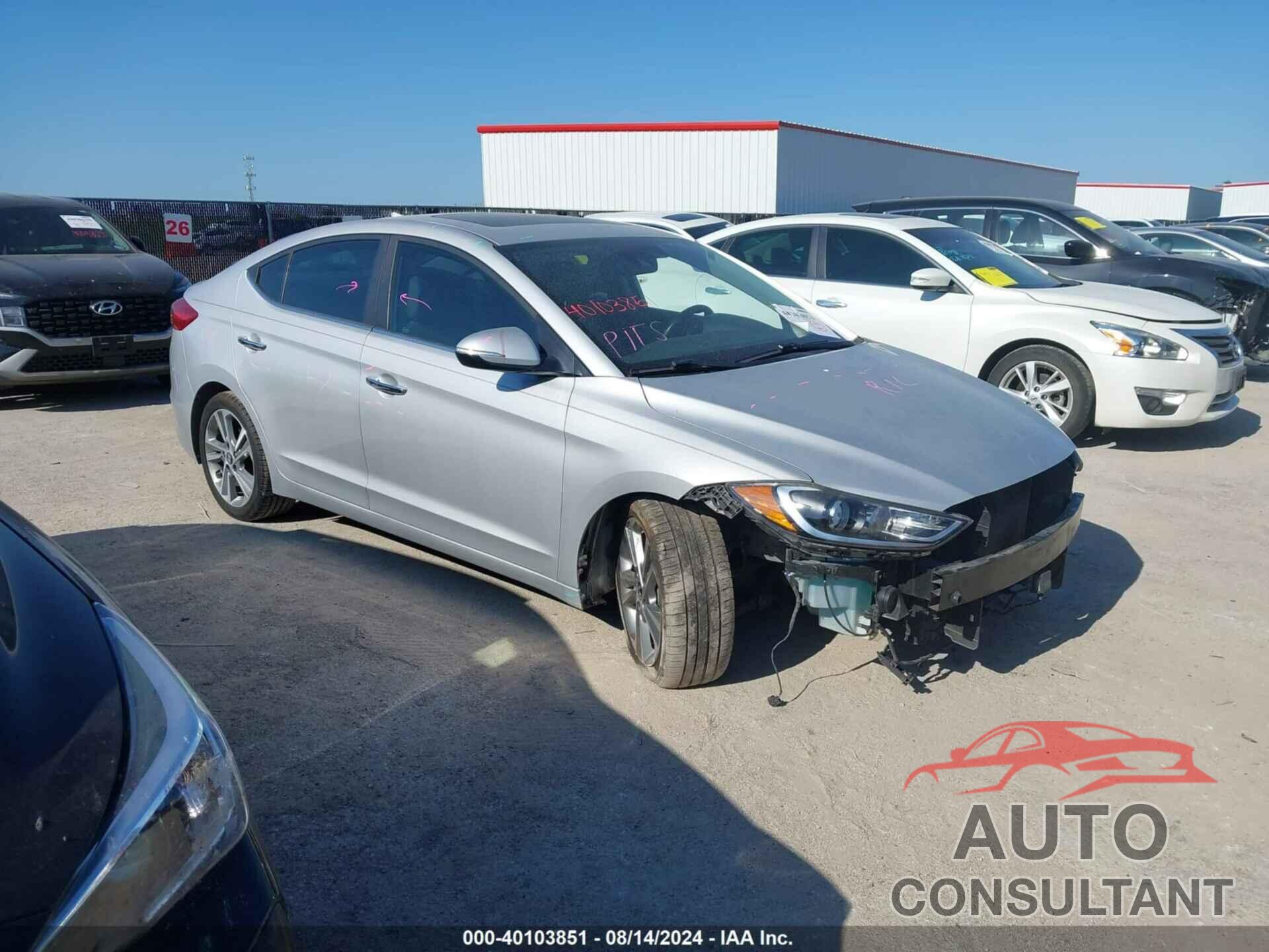 HYUNDAI ELANTRA 2017 - KMHD84LF3HU127584