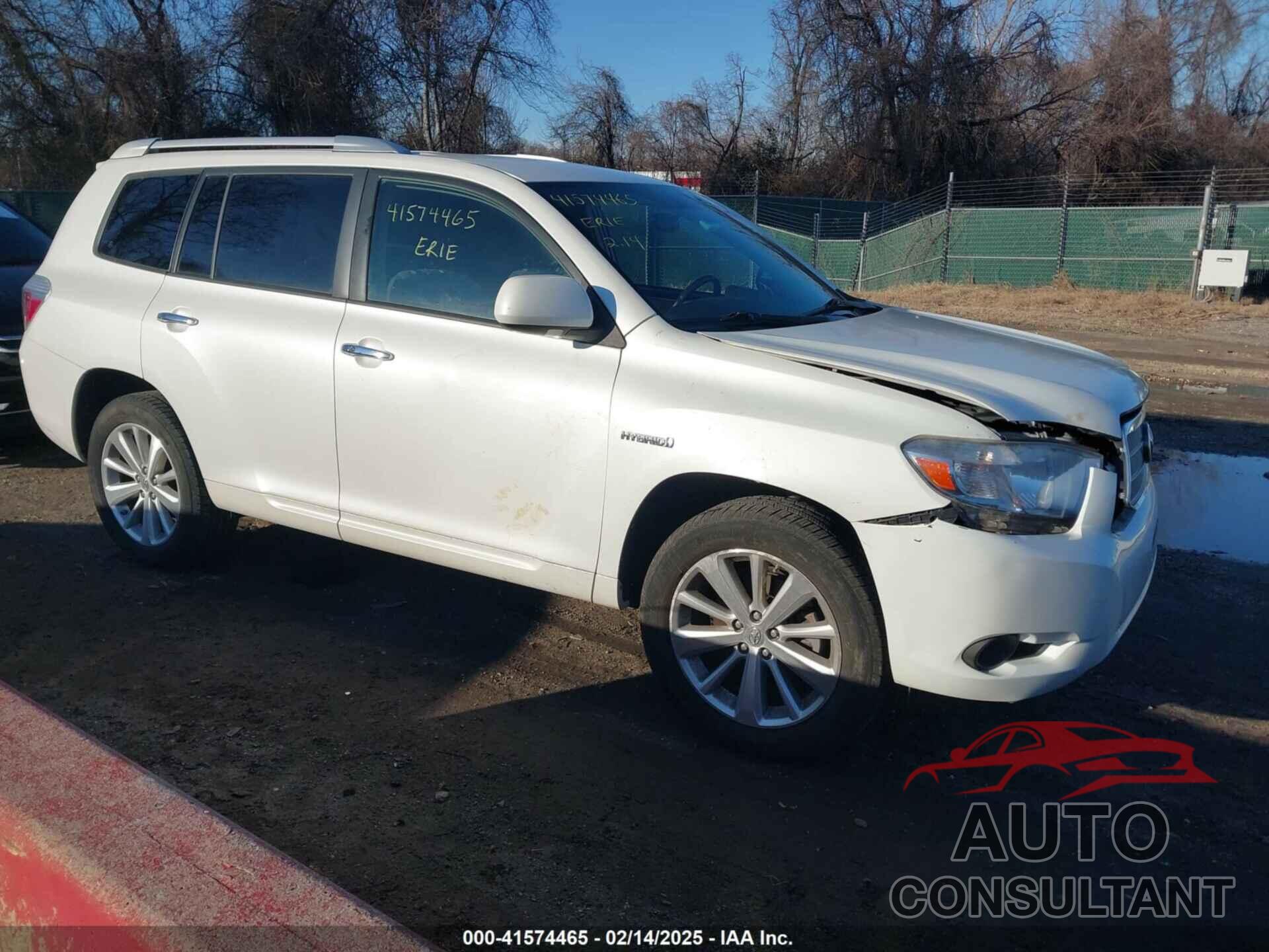 TOYOTA HIGHLANDER HYBRID 2009 - JTEEW41A292037051